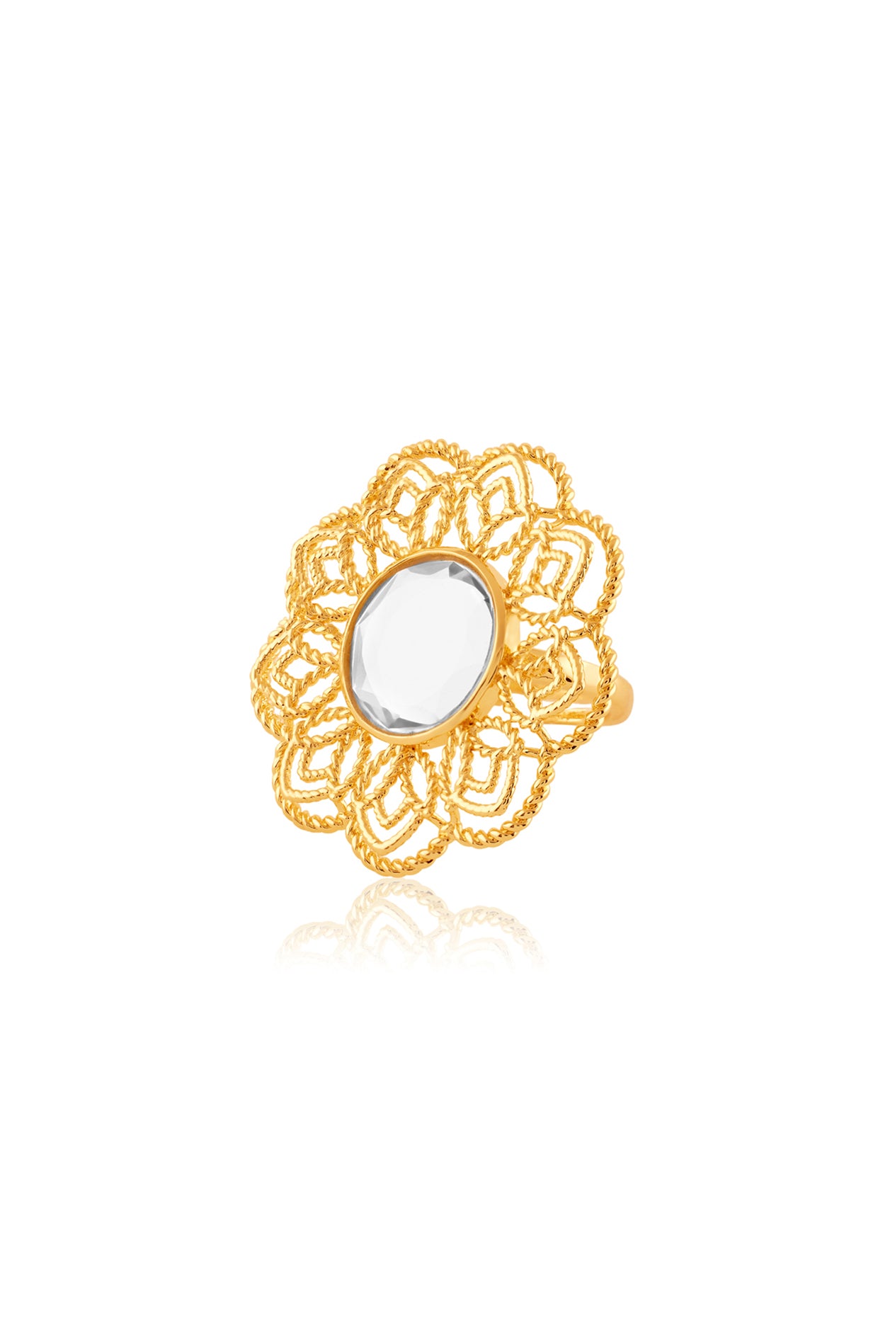 Mosteiro Statement Ring In 18Kt Gold Plated