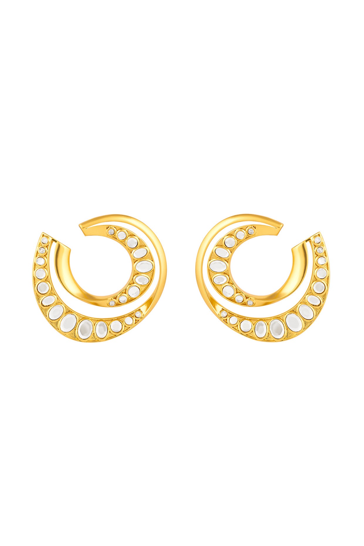 Orange Peel Double Hoops