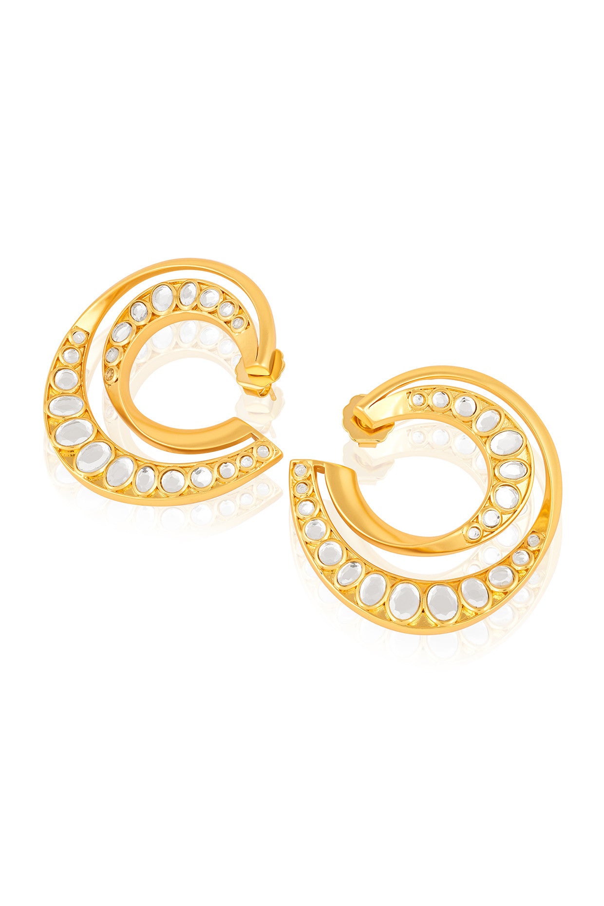Orange Peel Double Hoops