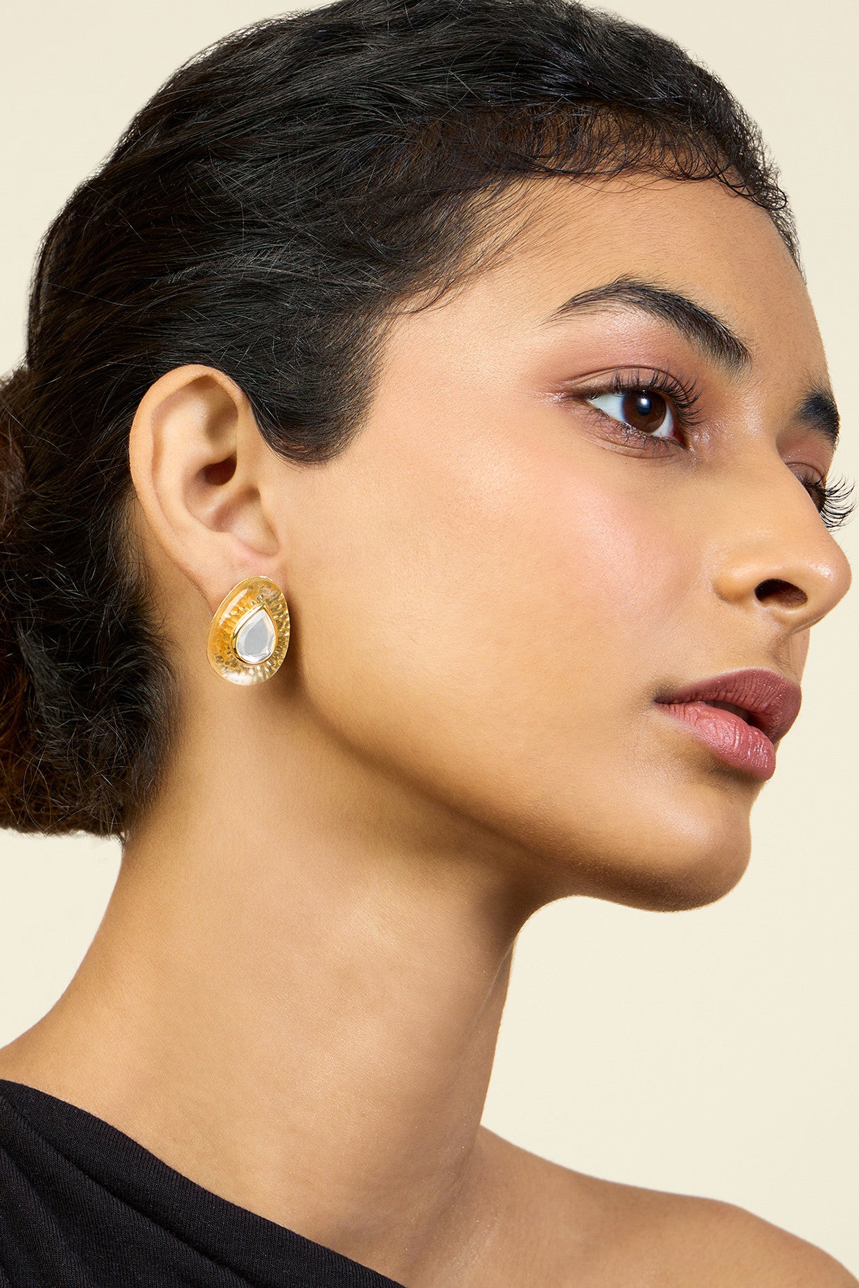 Gold Mirror Boondein Studs