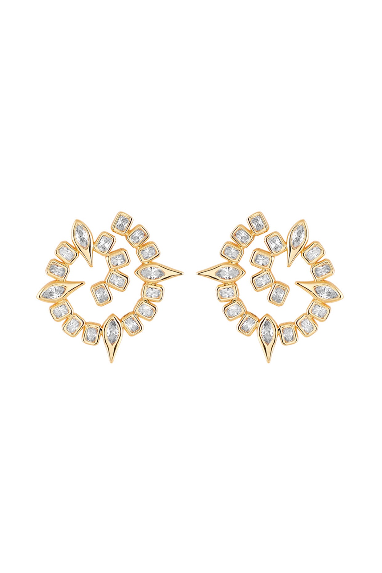 18Kt Gold Plated Tennis Girlie Front Back Earrings