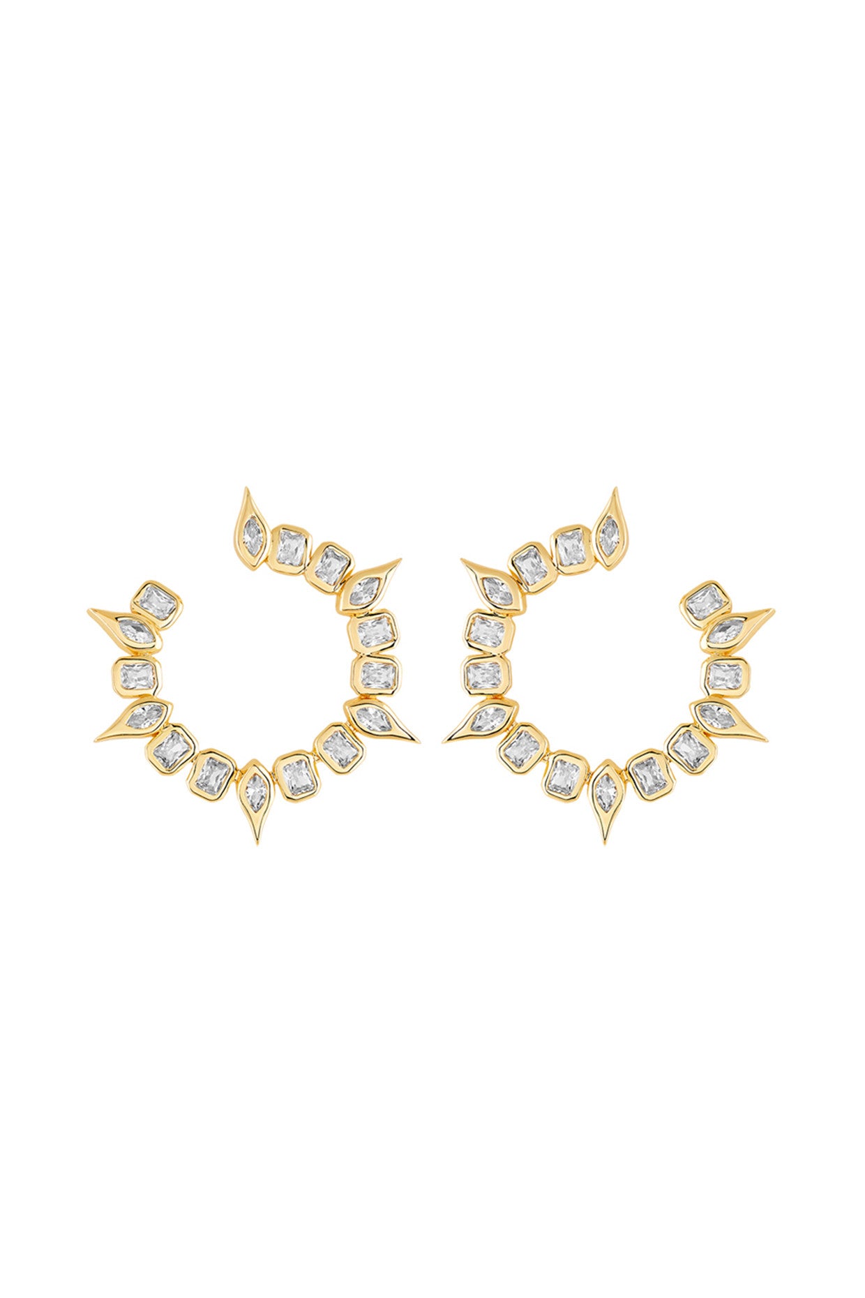 18Kt Gold Plated Tenniscore Spiral Studs