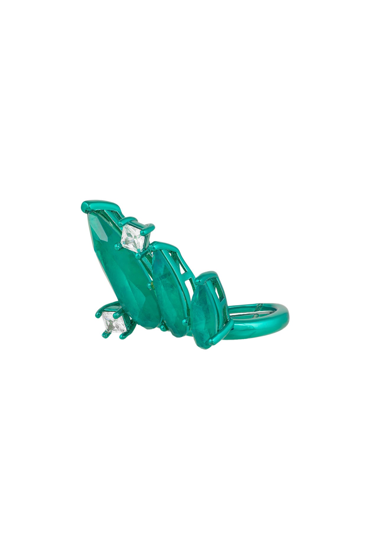 Emerald Flame Cocktail Ring