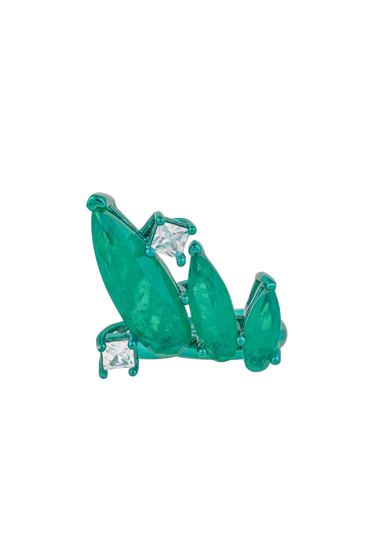Emerald Flame Cocktail Ring