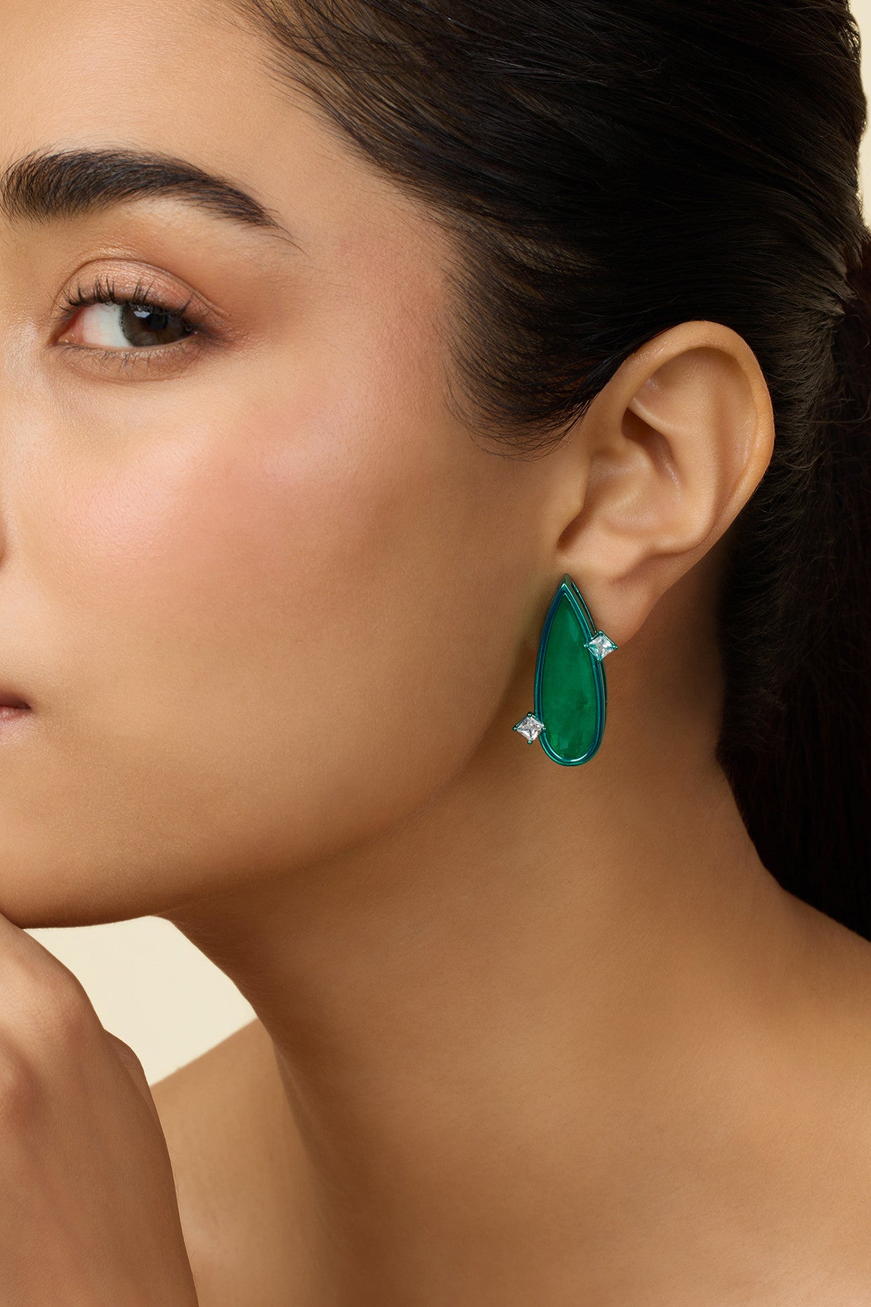 Emerald Flame Studs