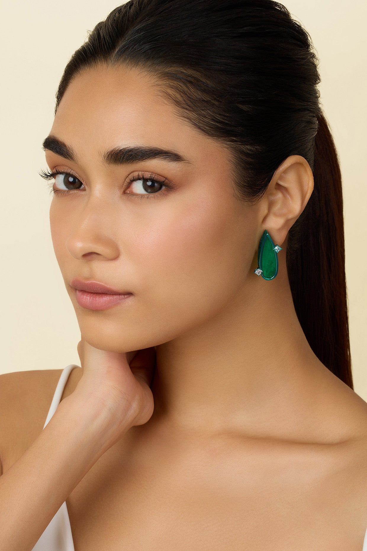 Emerald Flame Studs
