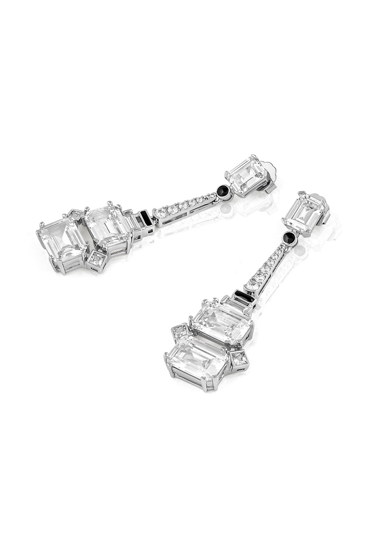 Enamel Diamond Dangler Earrings