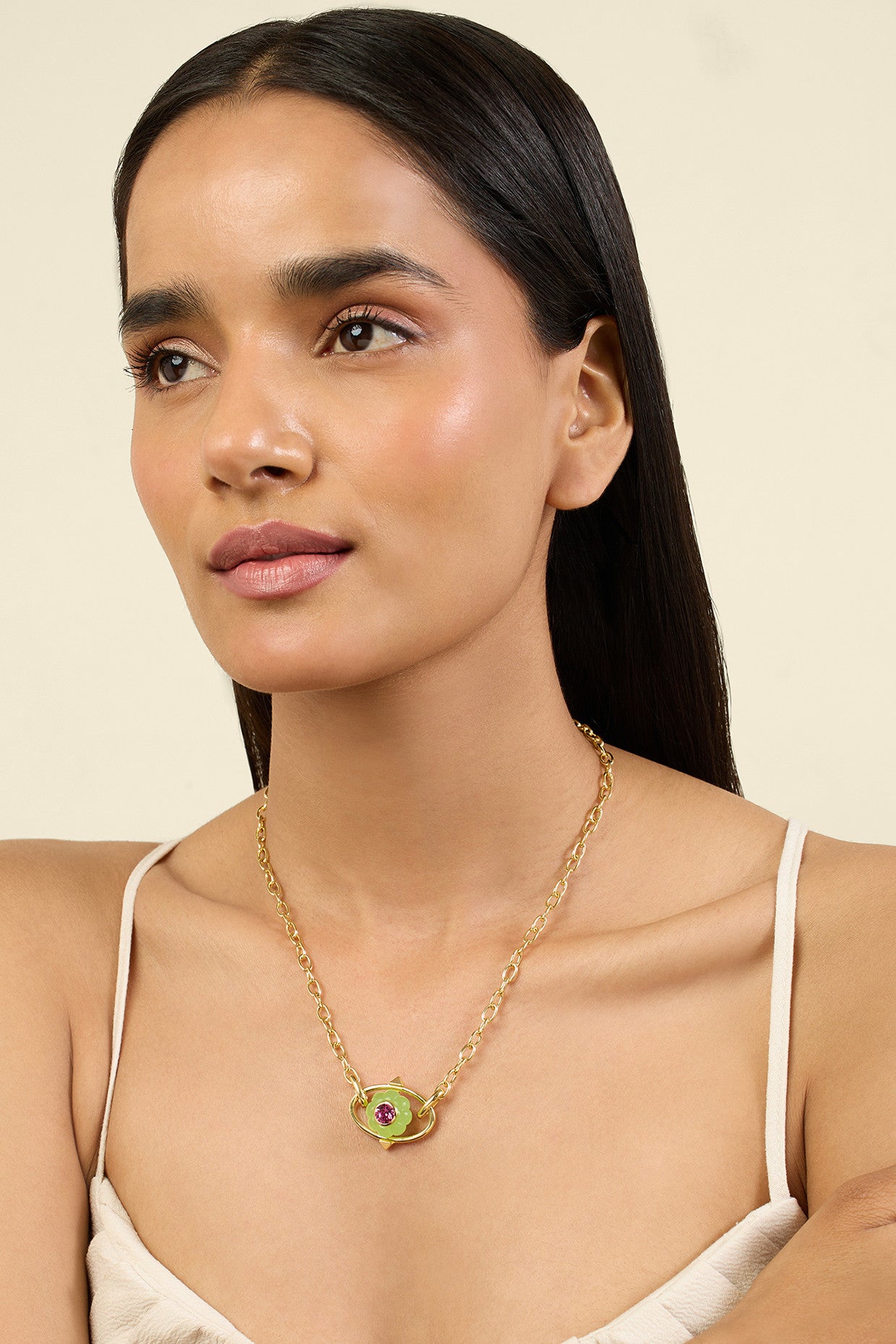 Enchanted Blossom Pendant Necklace 18Kt Gold Plated