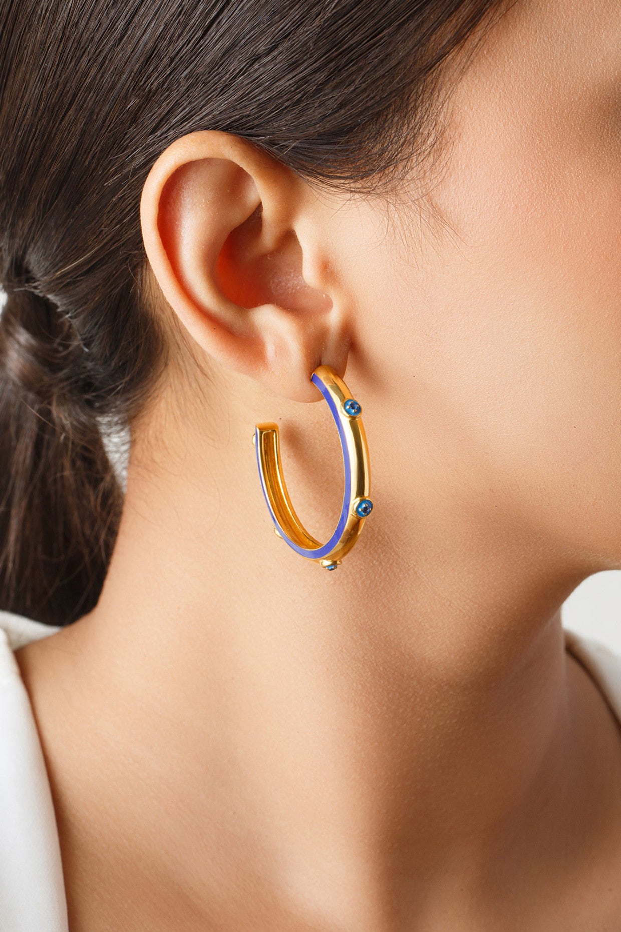 Evil Eye Gold Hoops