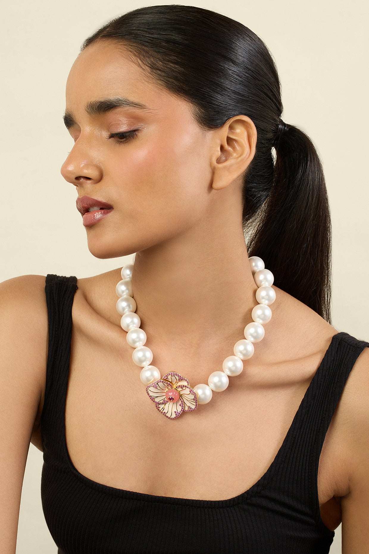 Floral Symphony Choker Necklace 18Kt Gold Plated