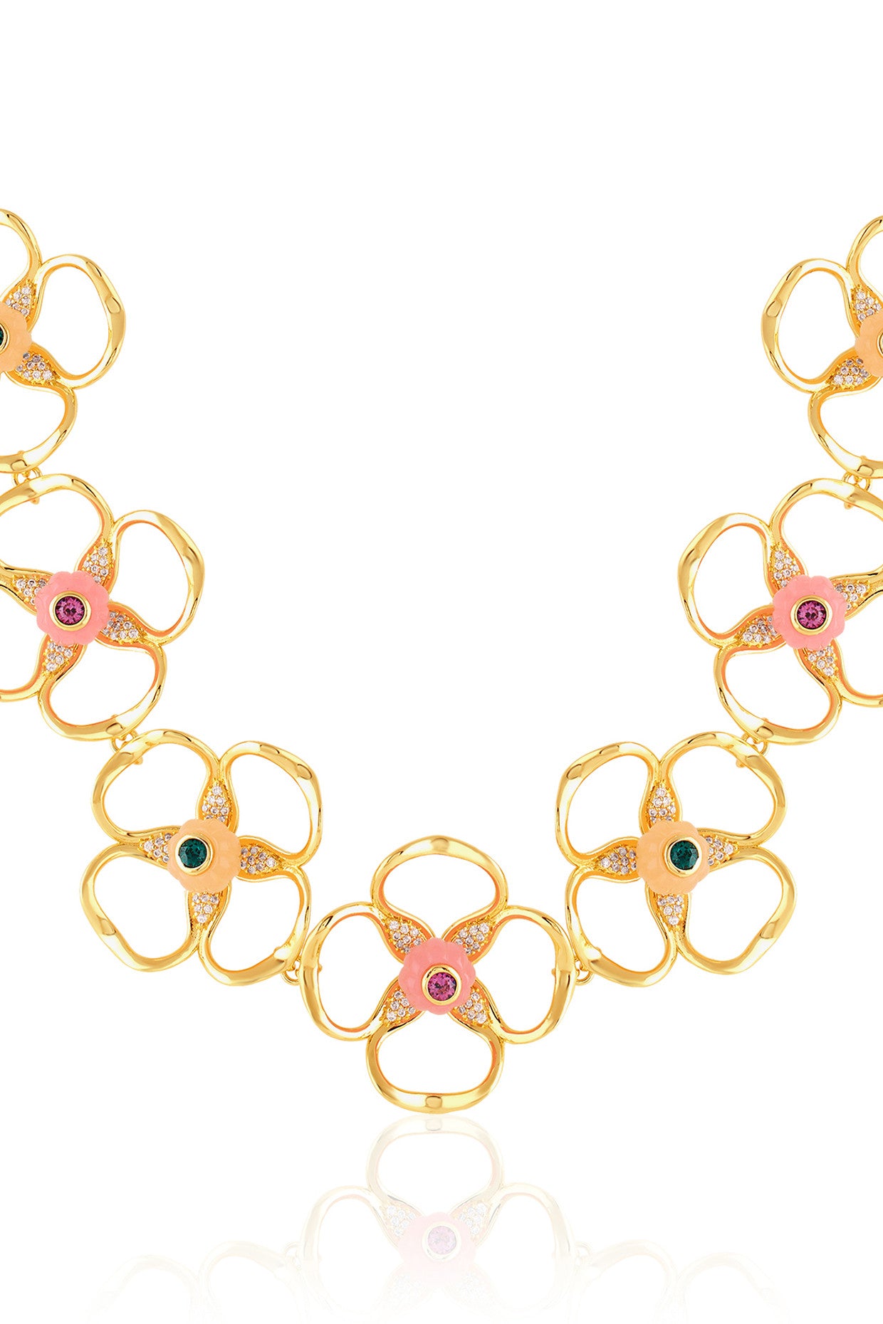 Garden Bloom Choker Necklace 18Kt Gold Plated