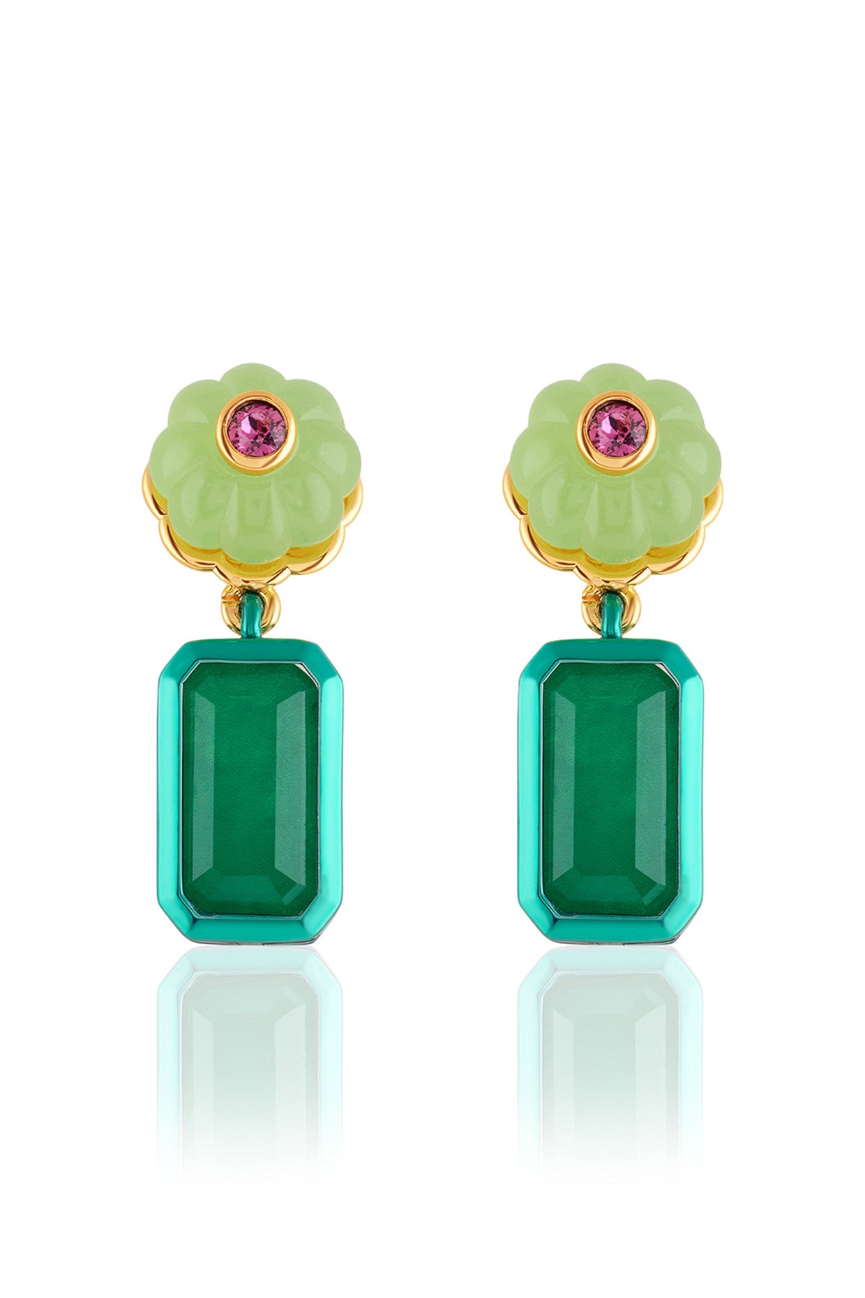 Garden Muse Statement Earrings 18Kt Gold Plated
