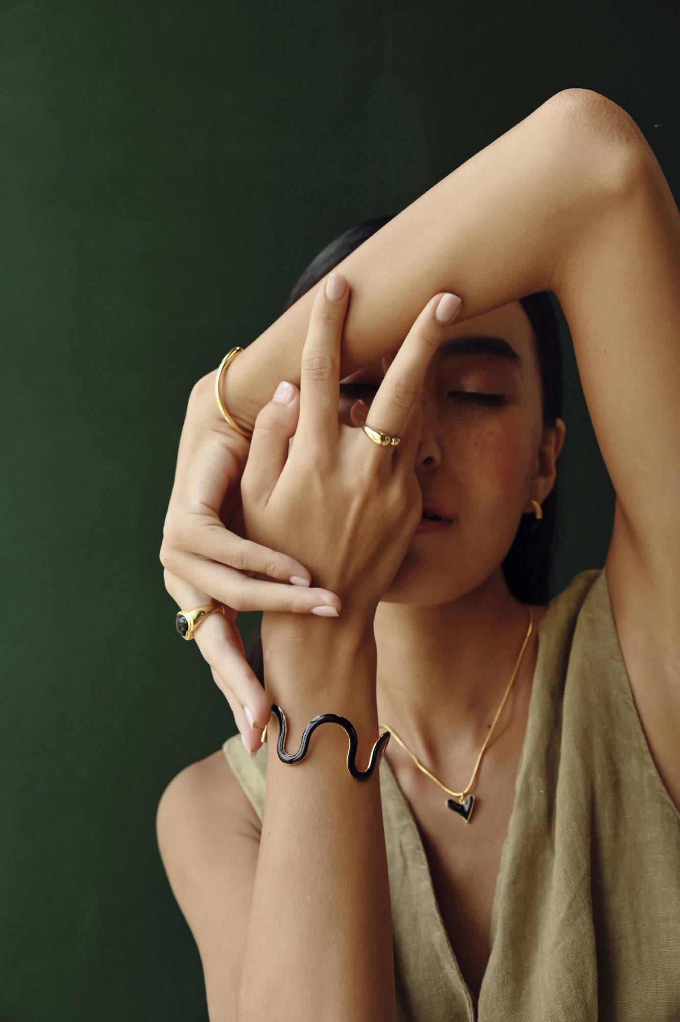 Gold & Jet Black Swirl Cuff