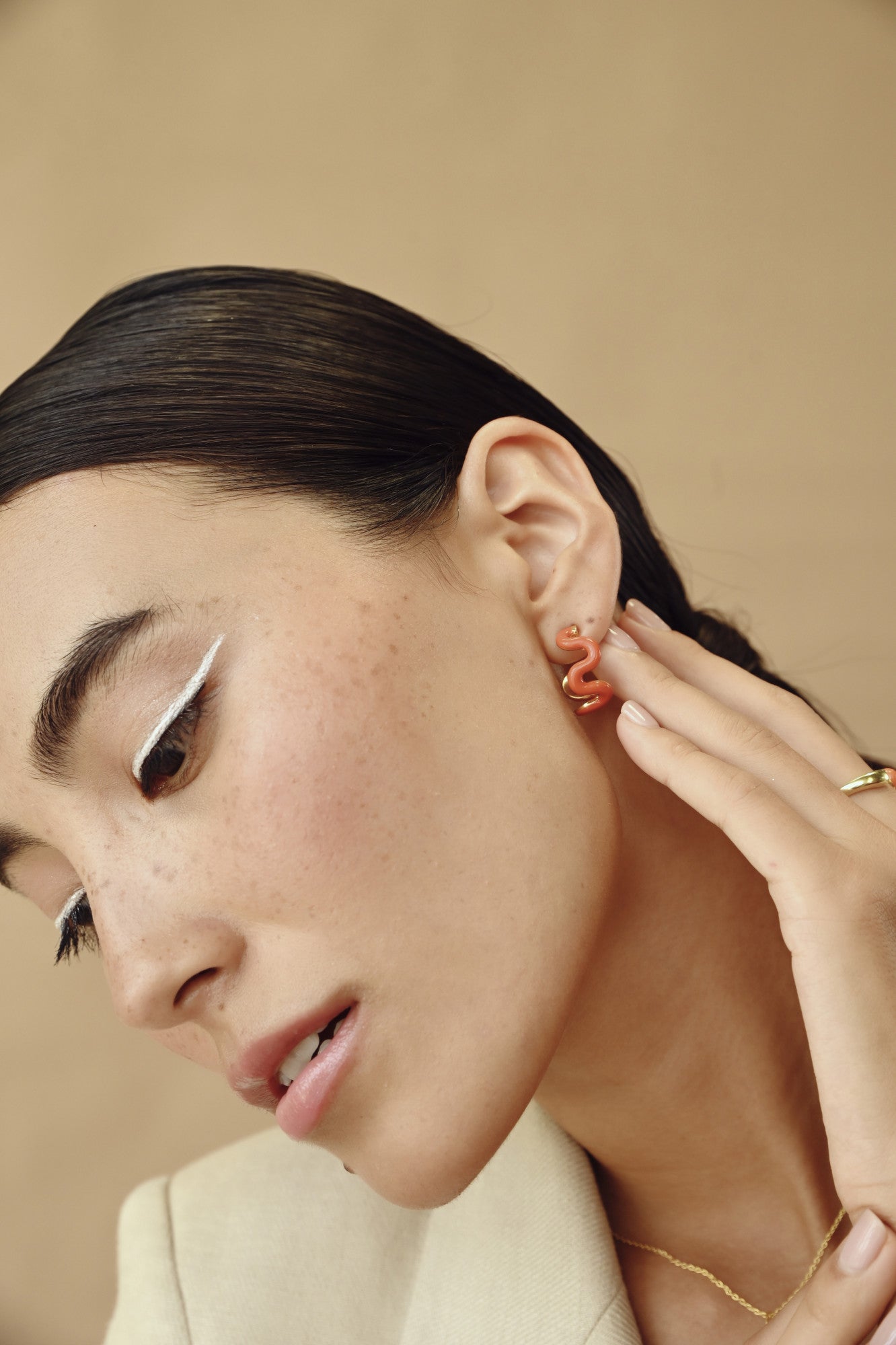 Gold & Orange Swirl Hoops