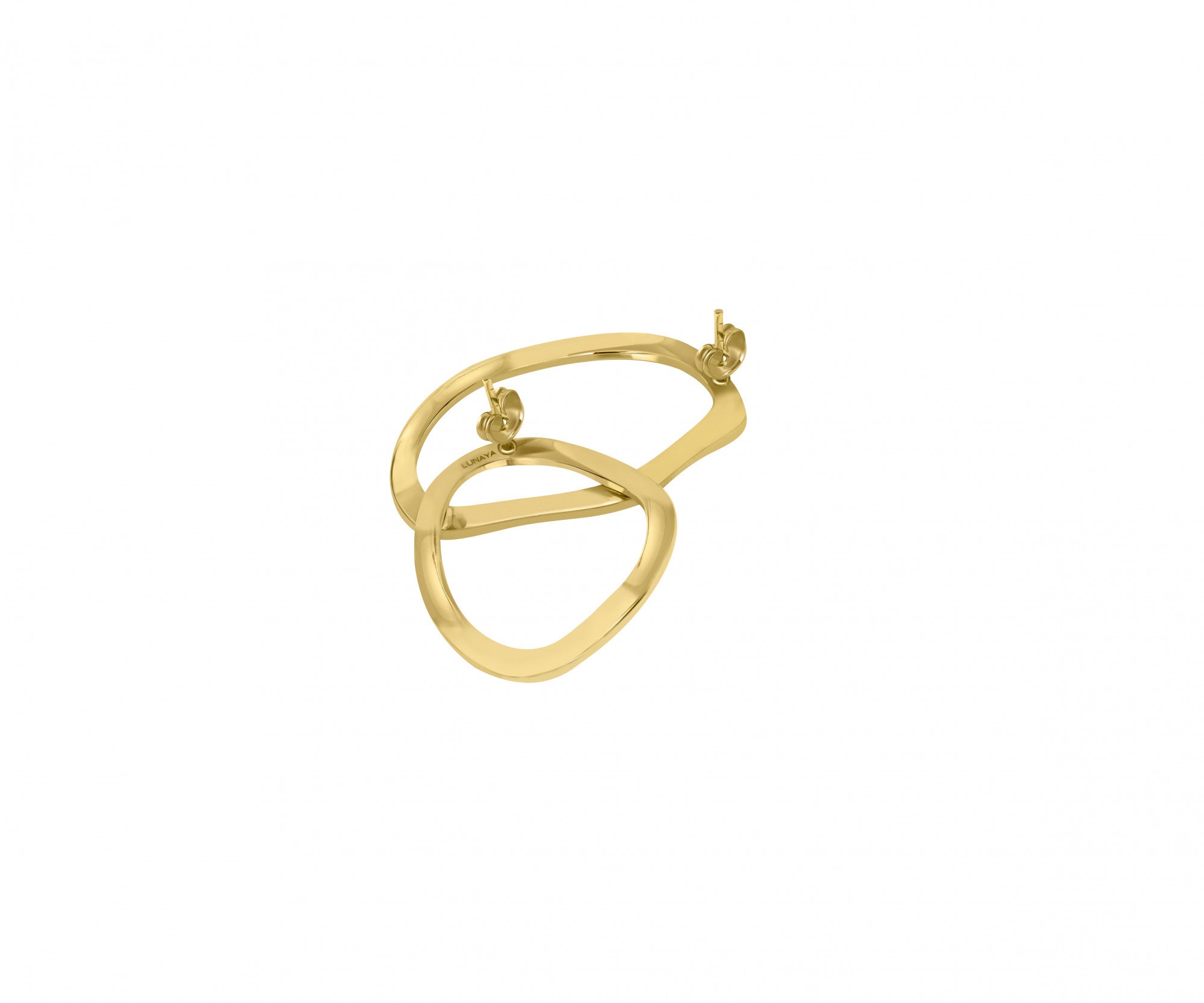 Gold & White Assymetrical Earring