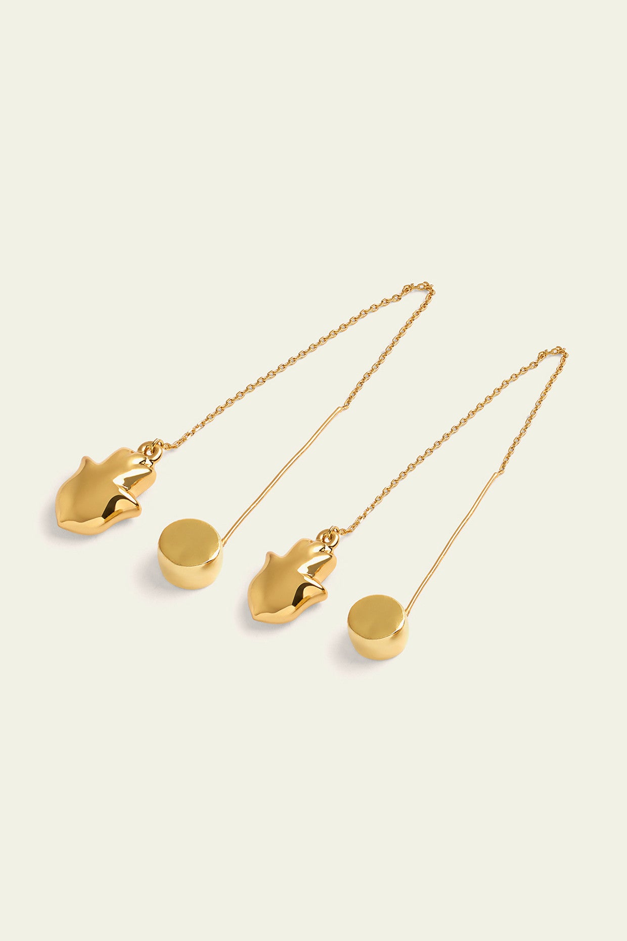 Gold Hamsa Threader Earrings