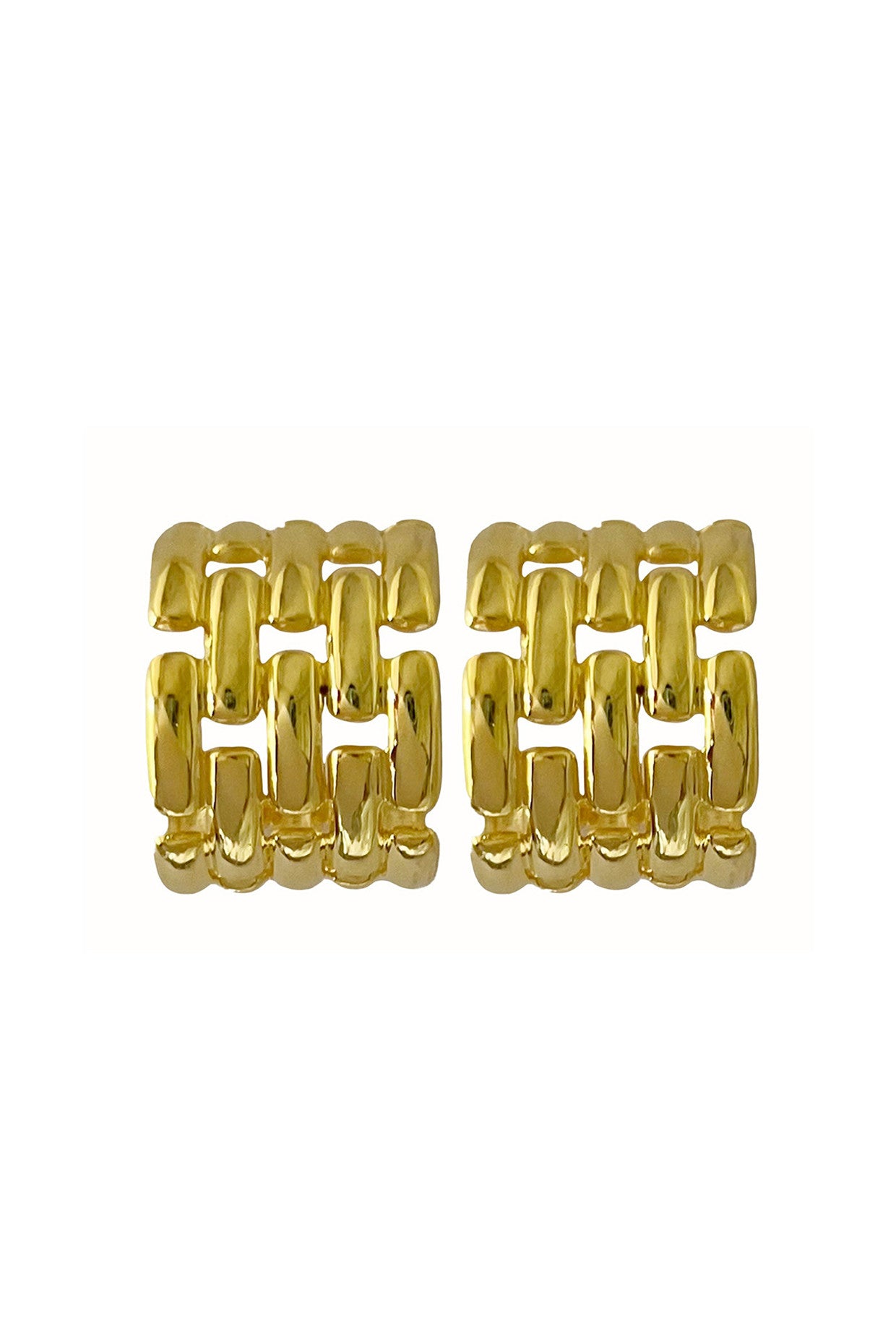 Gold Plated Broad Chain Hoops
