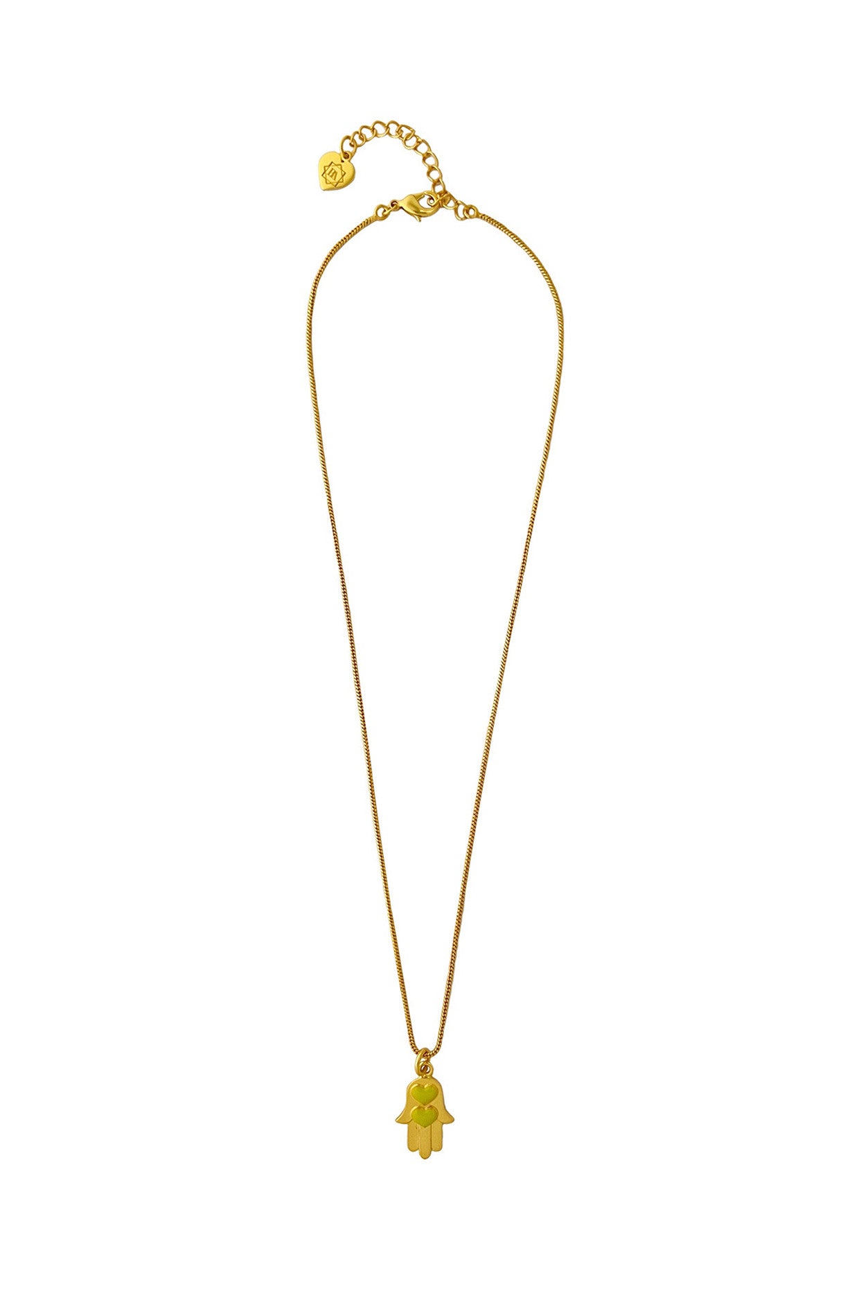 Gold Plated Clover Heart Hamsa Chain