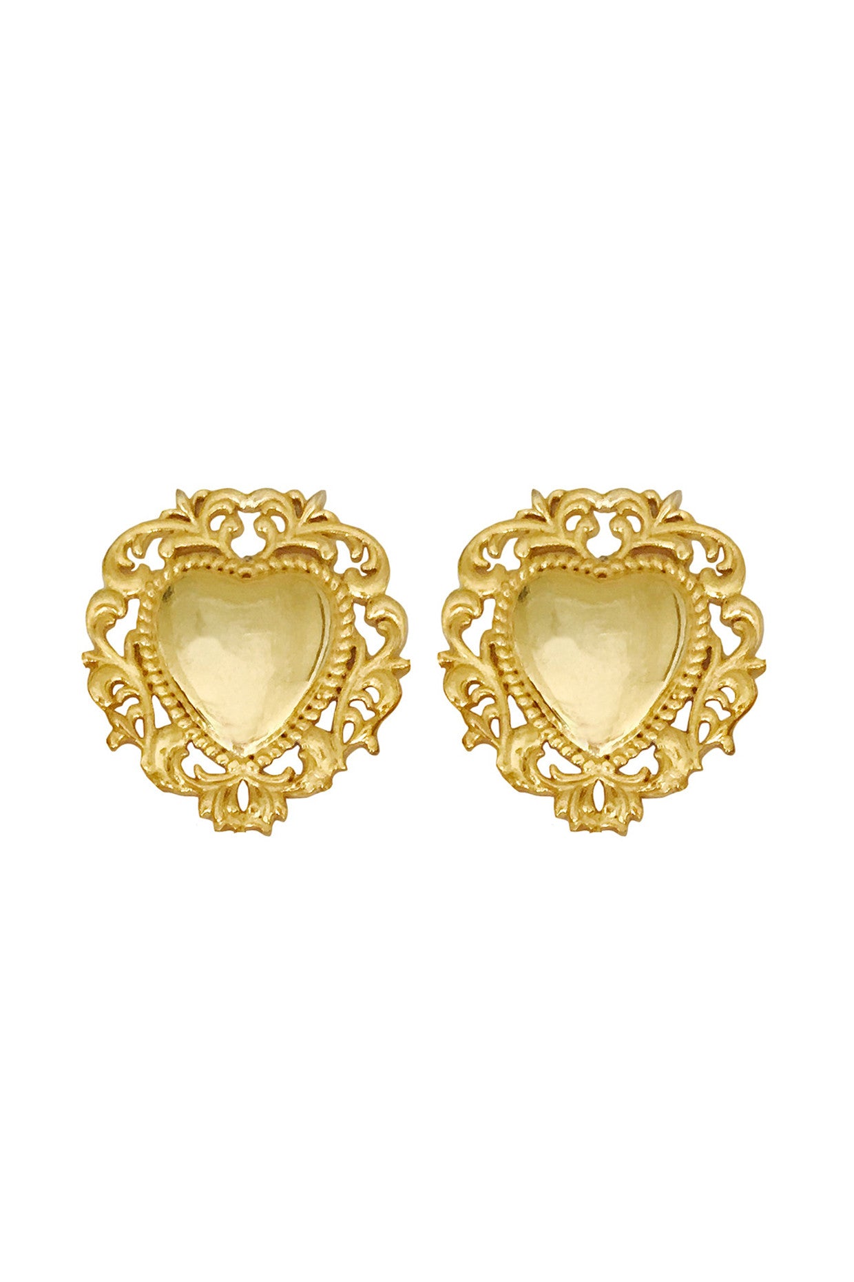 Gold Plated Filigree Heart Tops