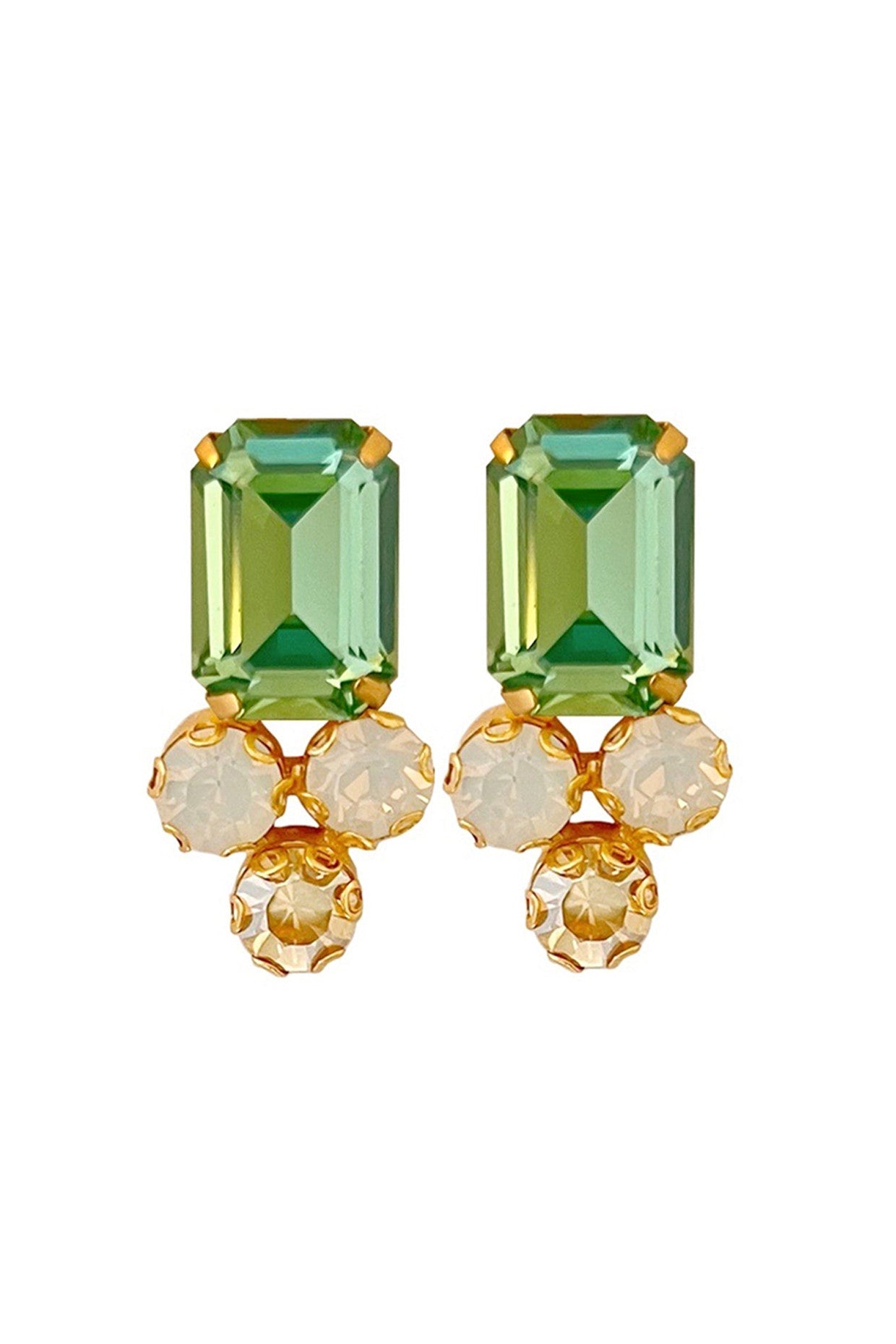 Gold Plated Green Candy Studs