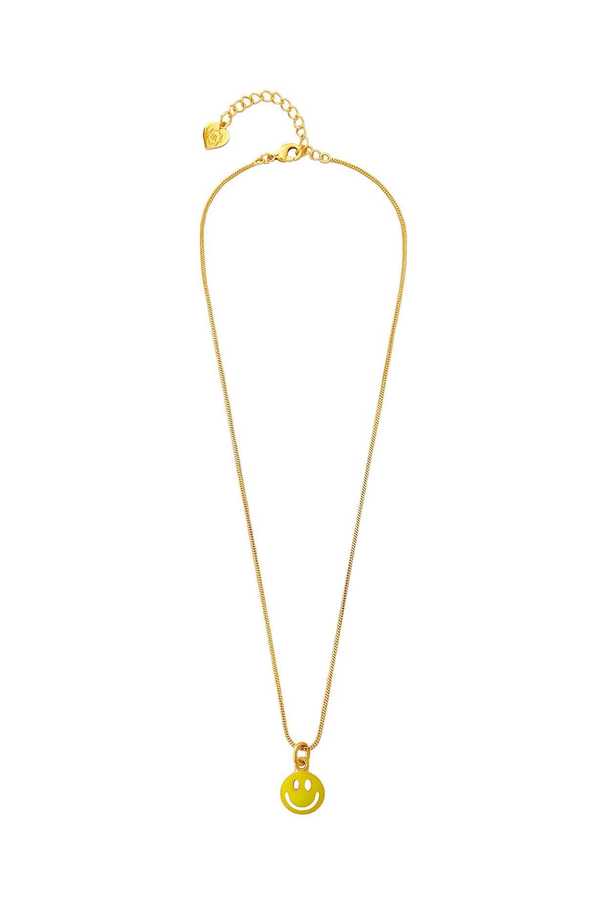 Gold Plated Green Enameled Smiley Chain