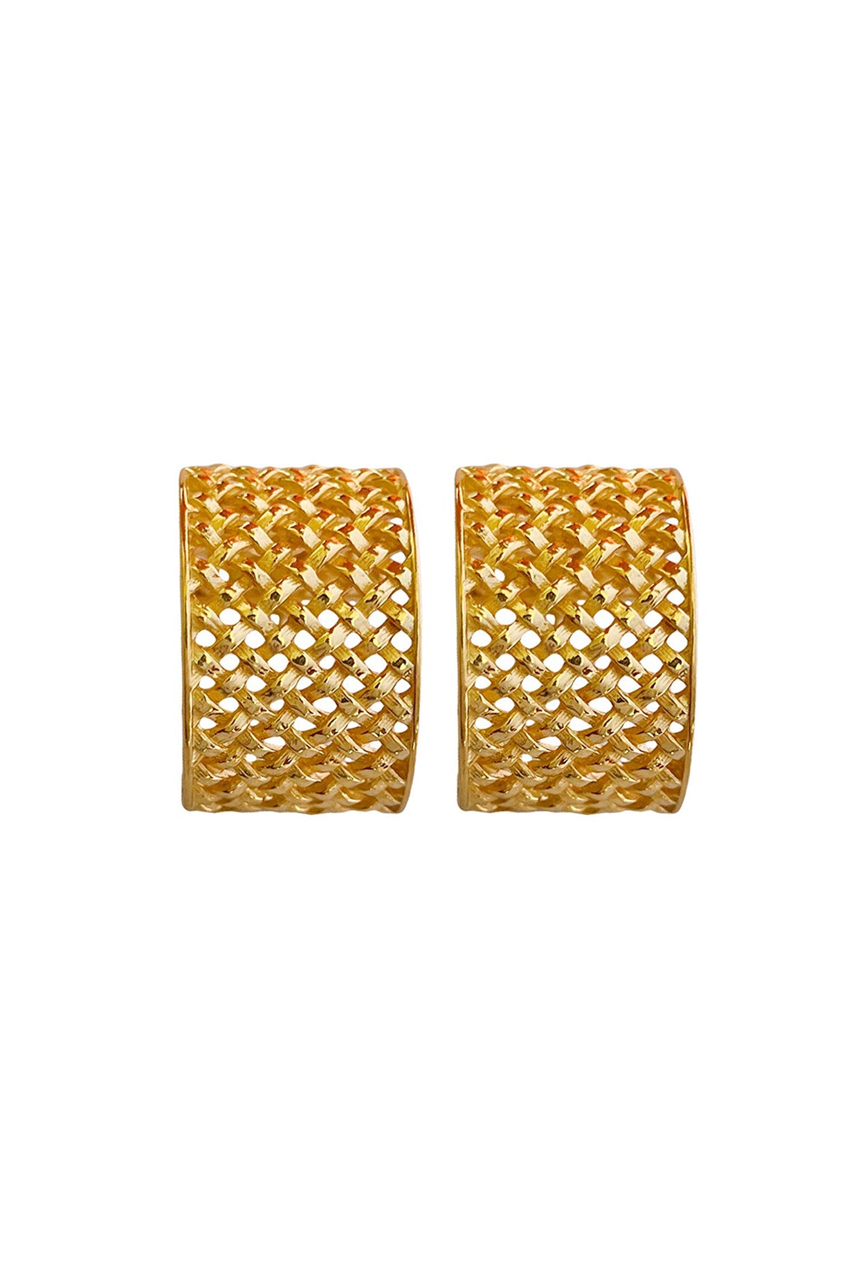 Gold Plated Jali Hoops