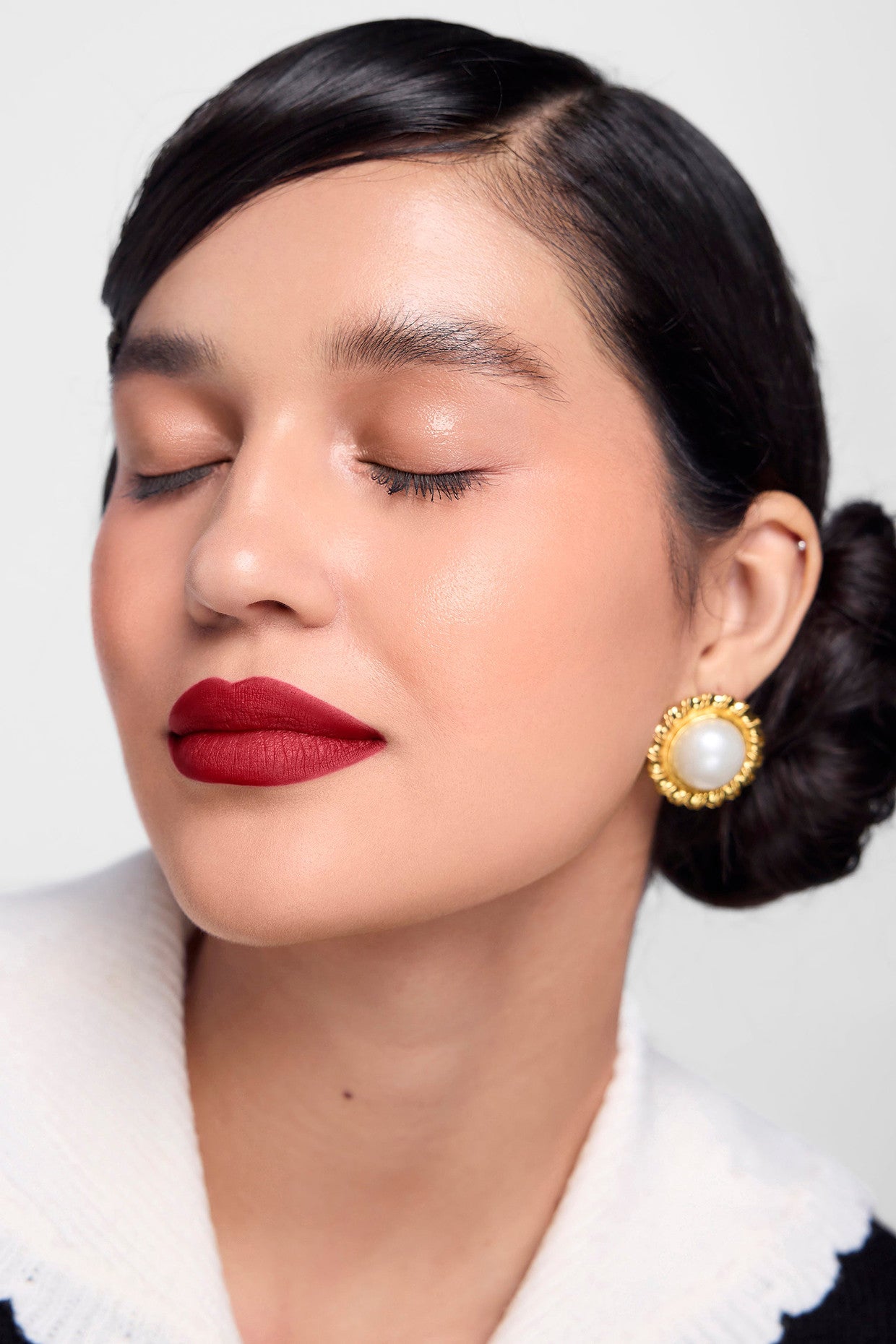 Gold Plated Twisted Pearls Studs