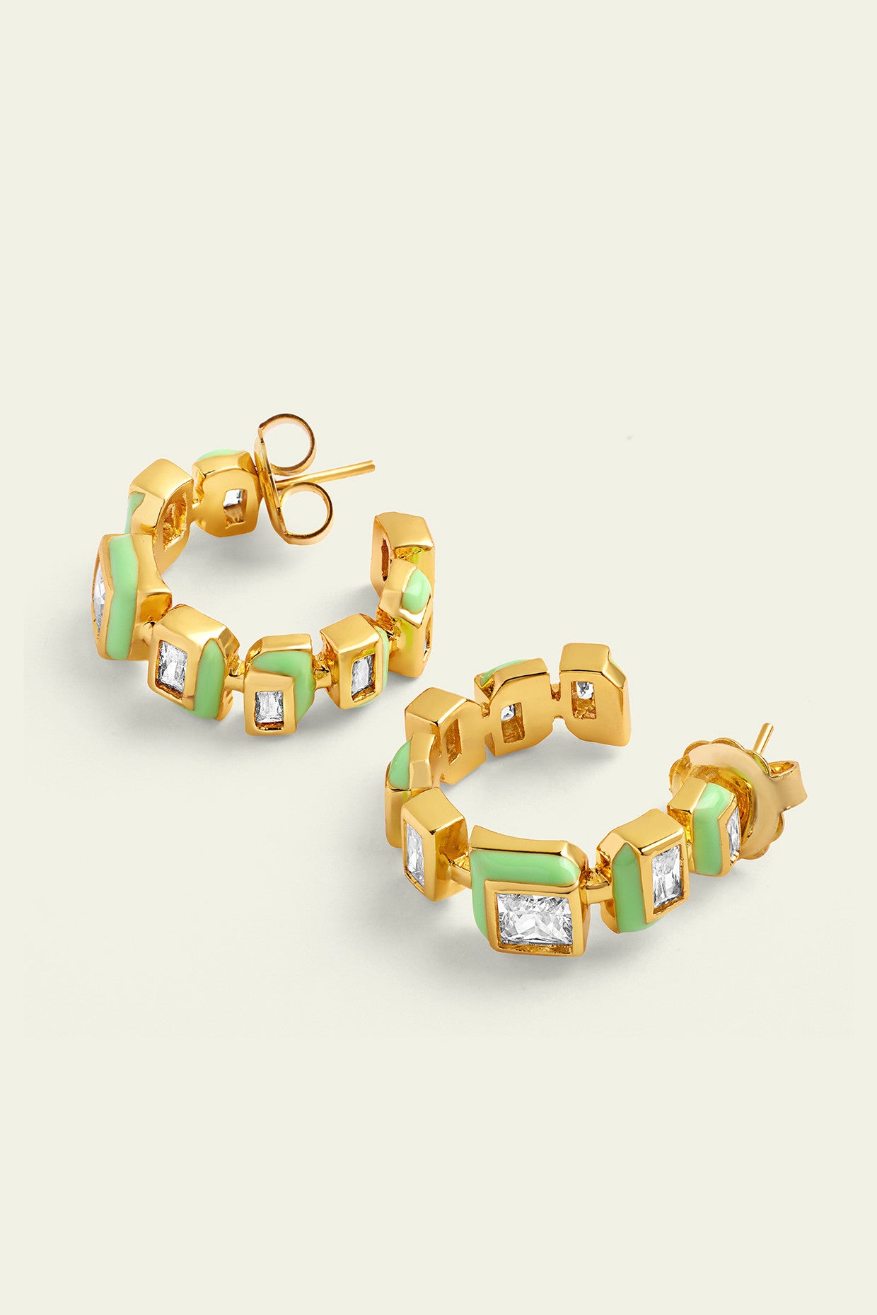 Green Enamel Hoops