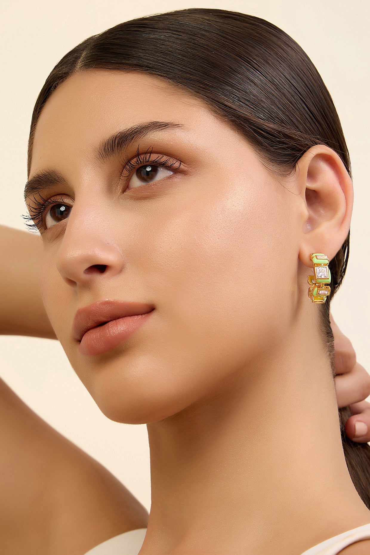 Green Enamel Hoops