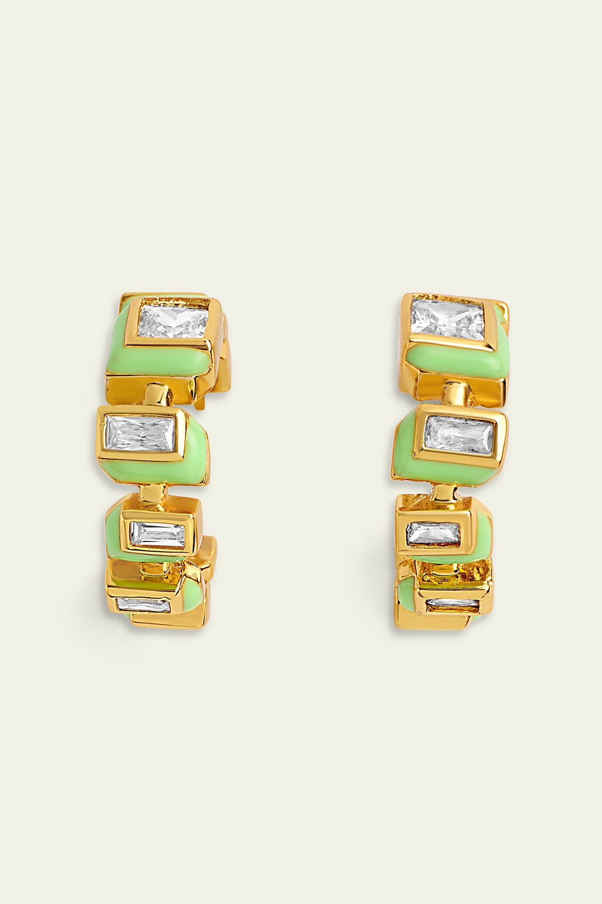 Green Enamel Hoops