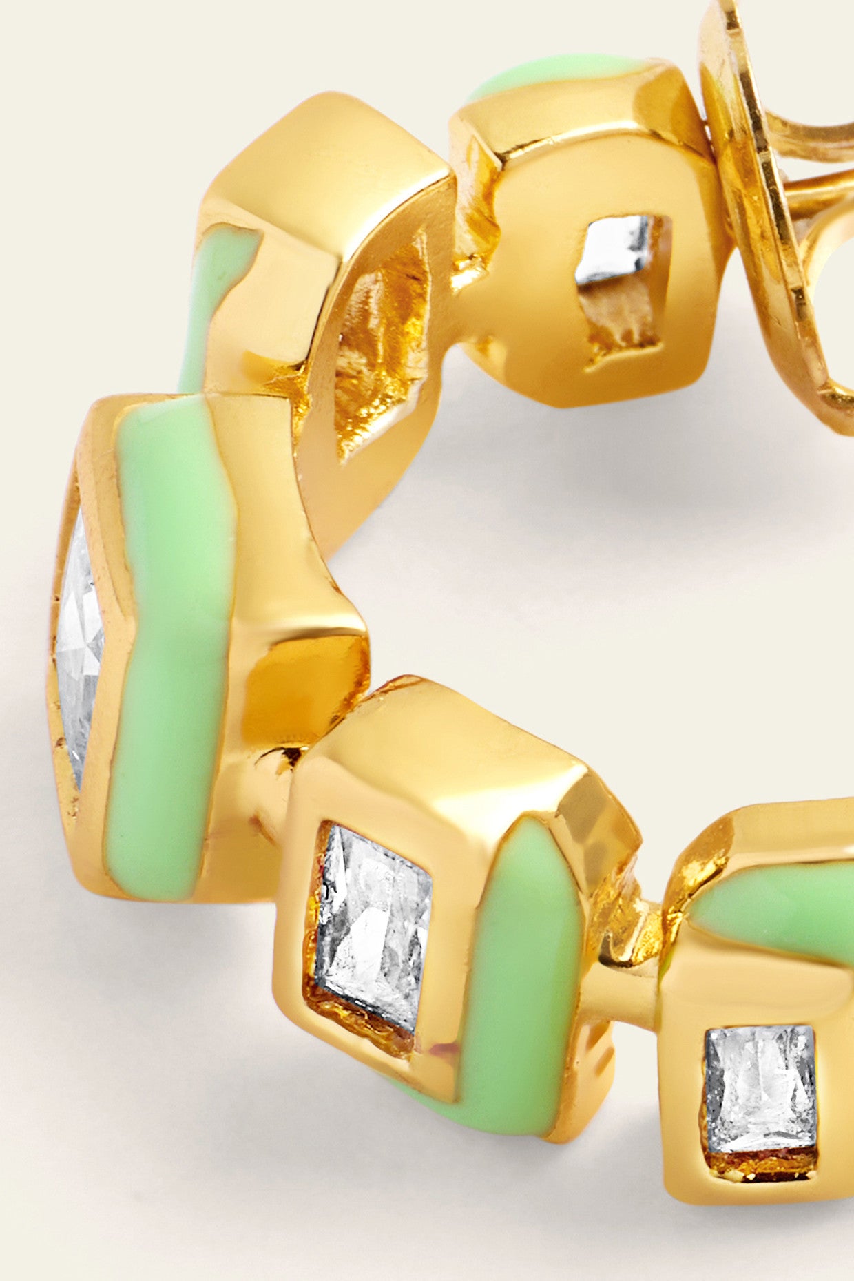 Green Enamel Hoops