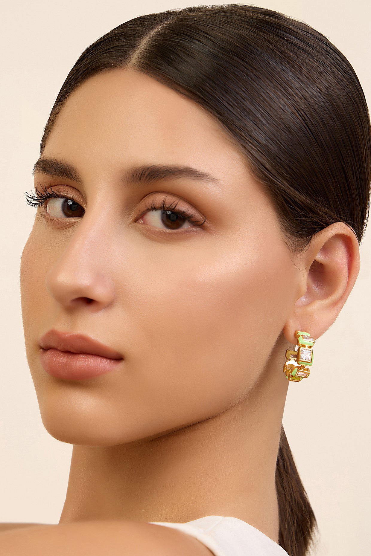 Green Enamel Hoops