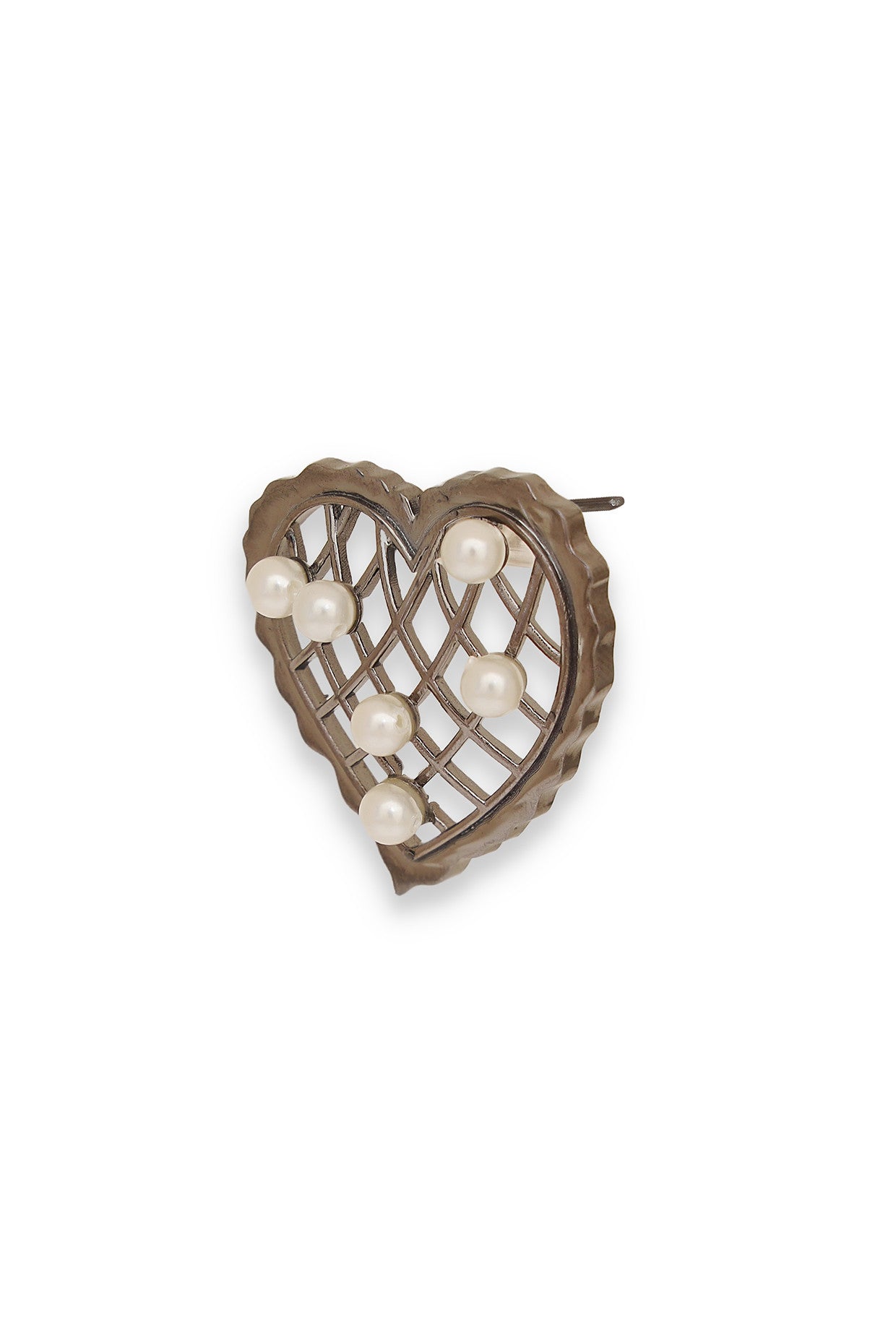 Gun Metal Whispering Heart Earrings