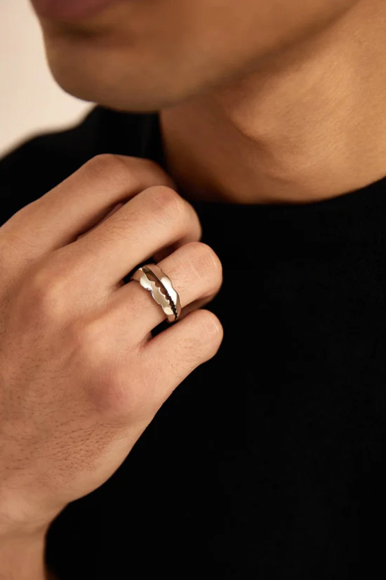 Gunmetal Razor Ring