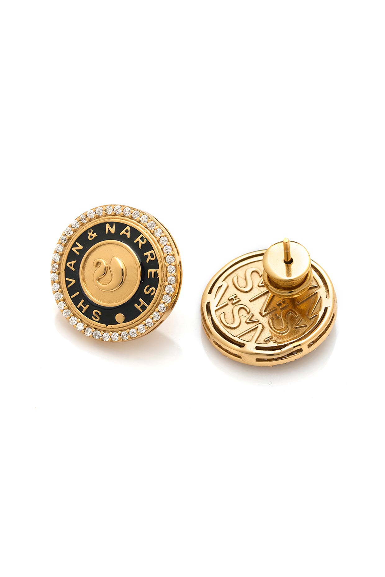 22kt Gold Plated Numisma Coin Studs Earrings
