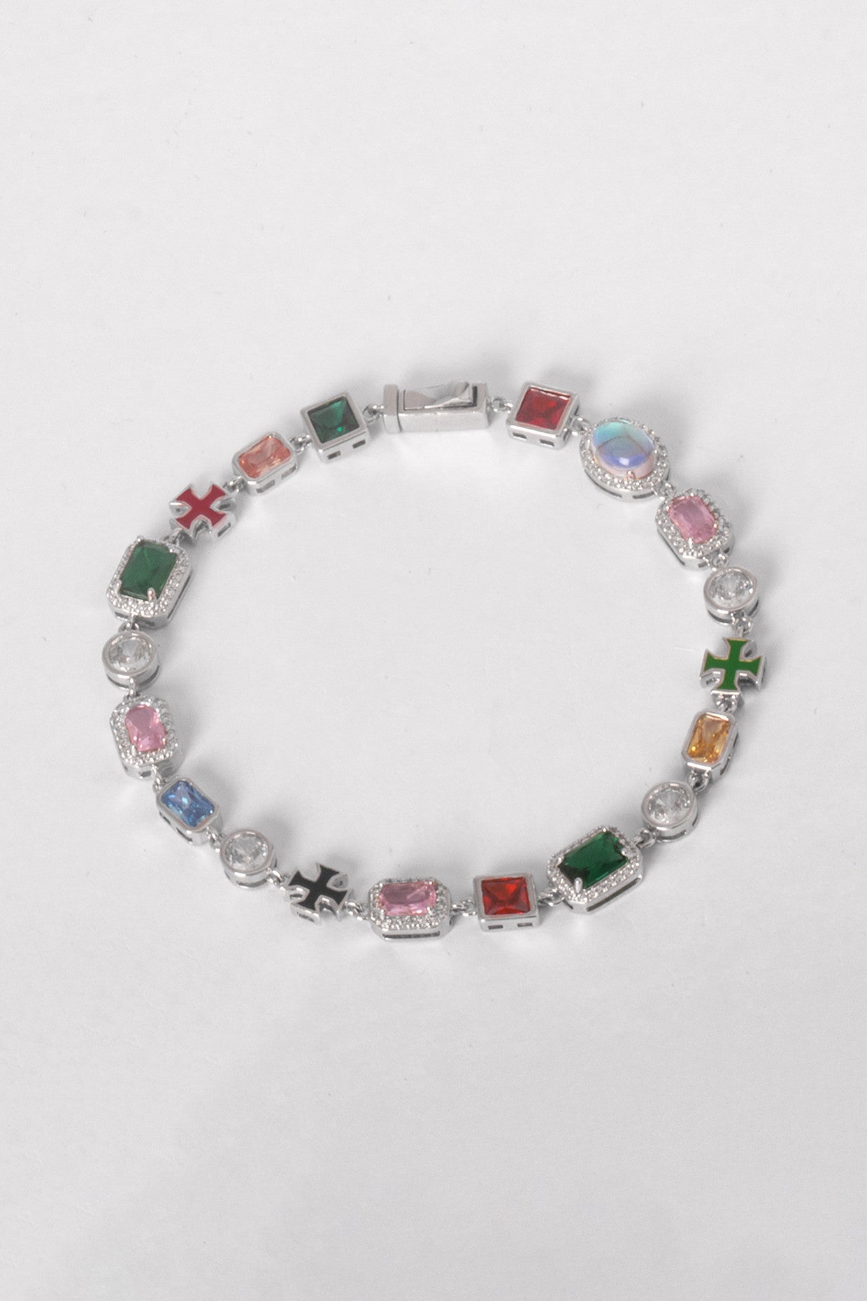 Iced Motif Multigemstone Bracelet