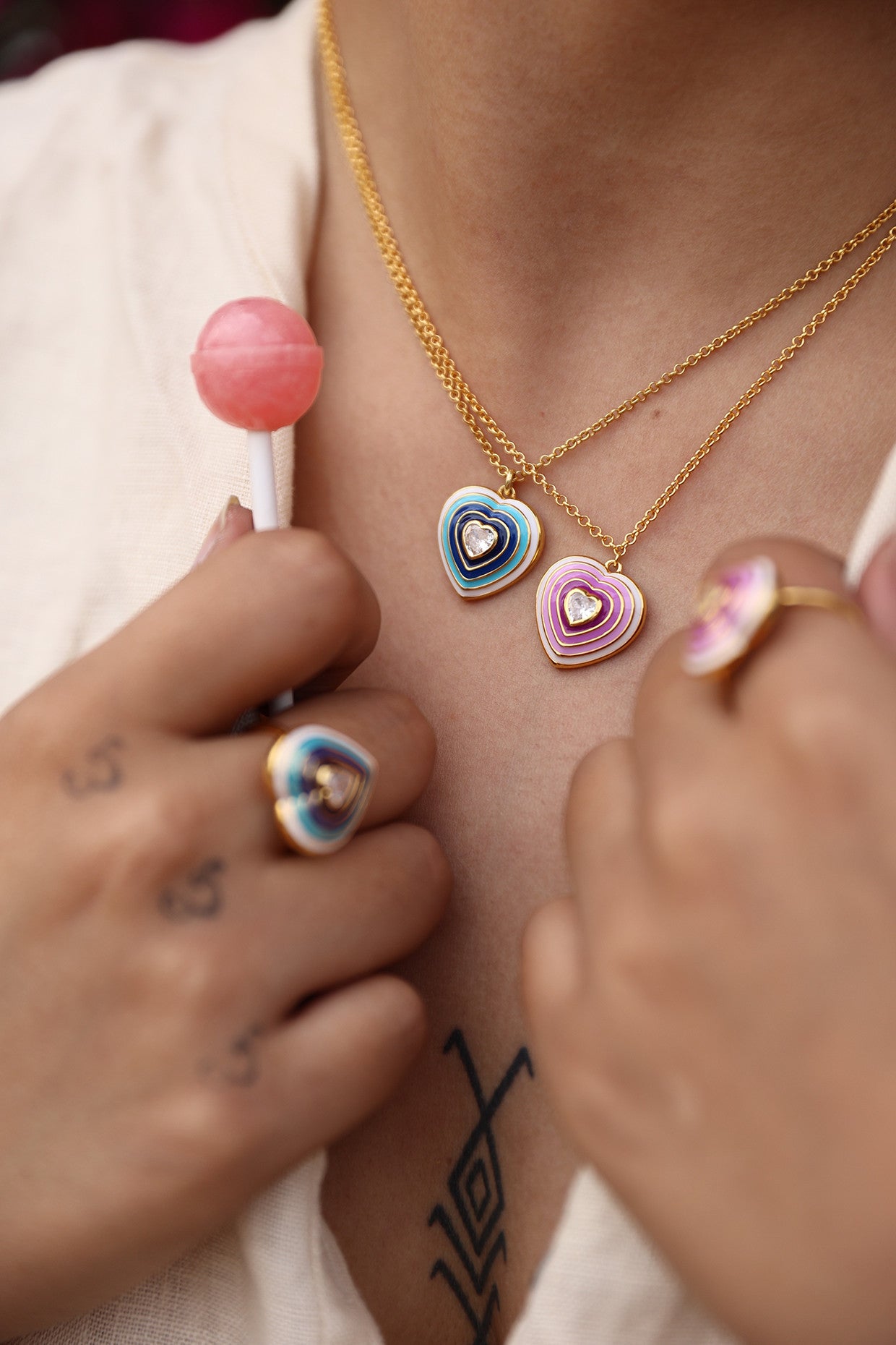 Irina Blue Pop Heart Pendant