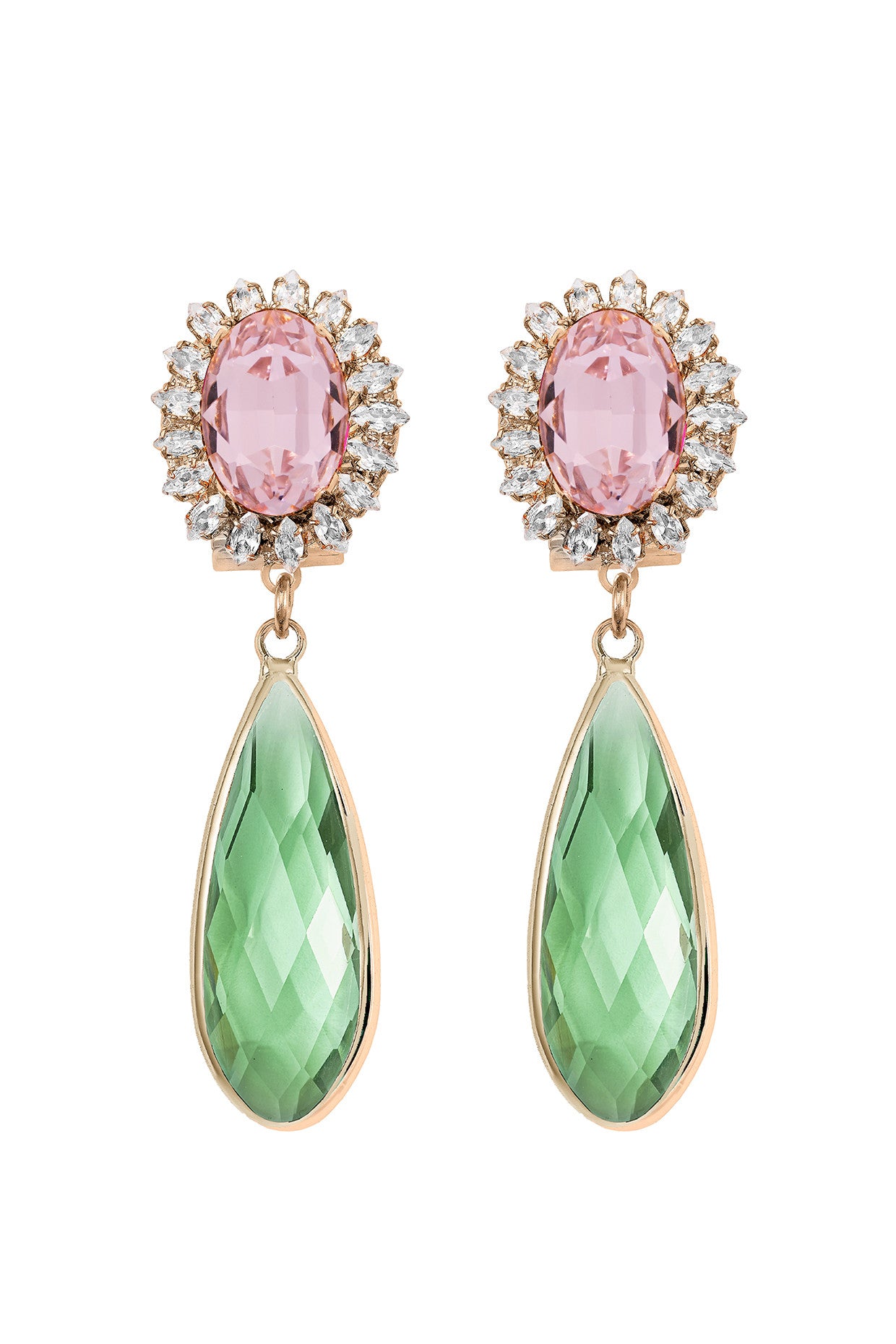 Jane Fuchsia Green Earrings
