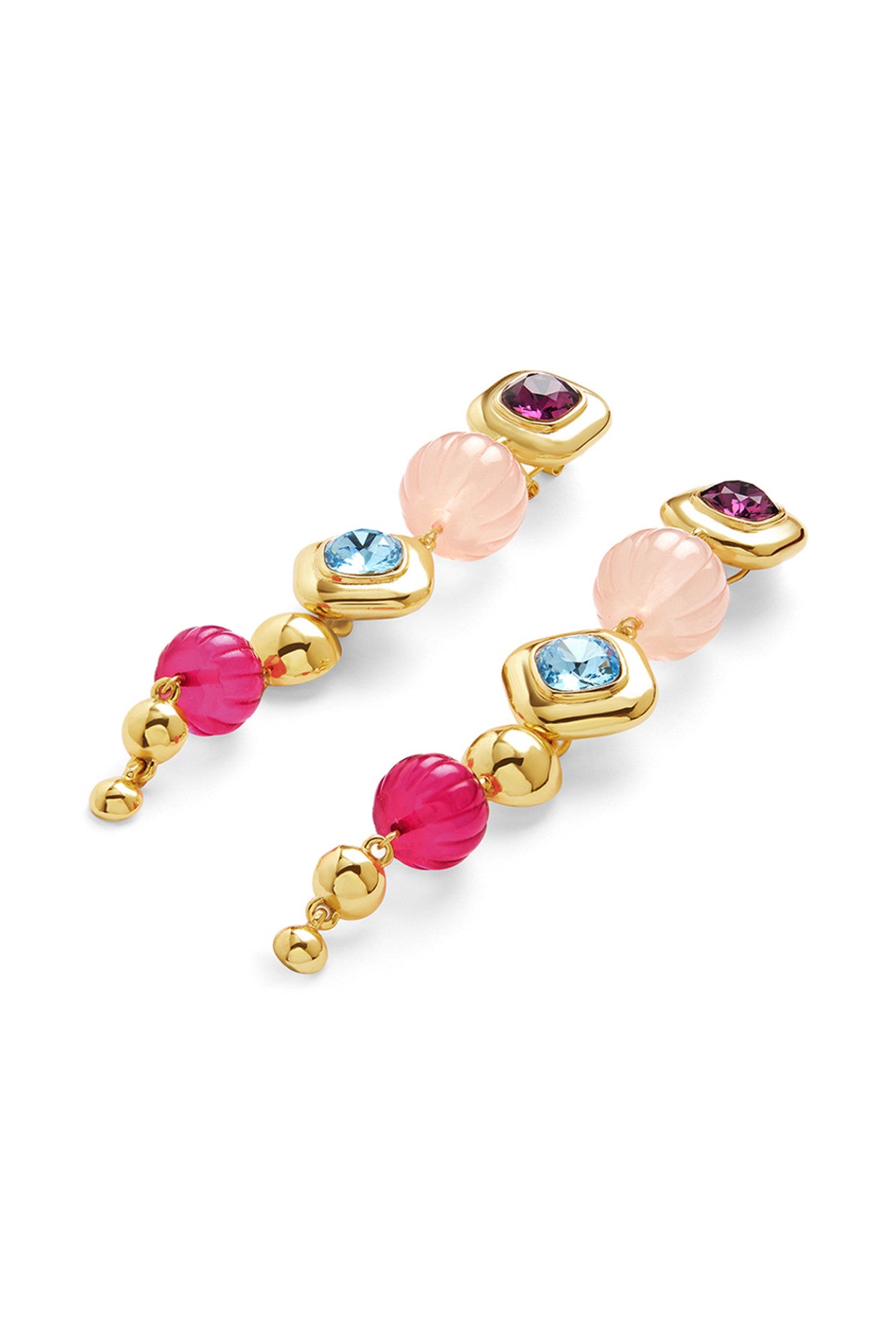 Long Pink & Aqua Danglers