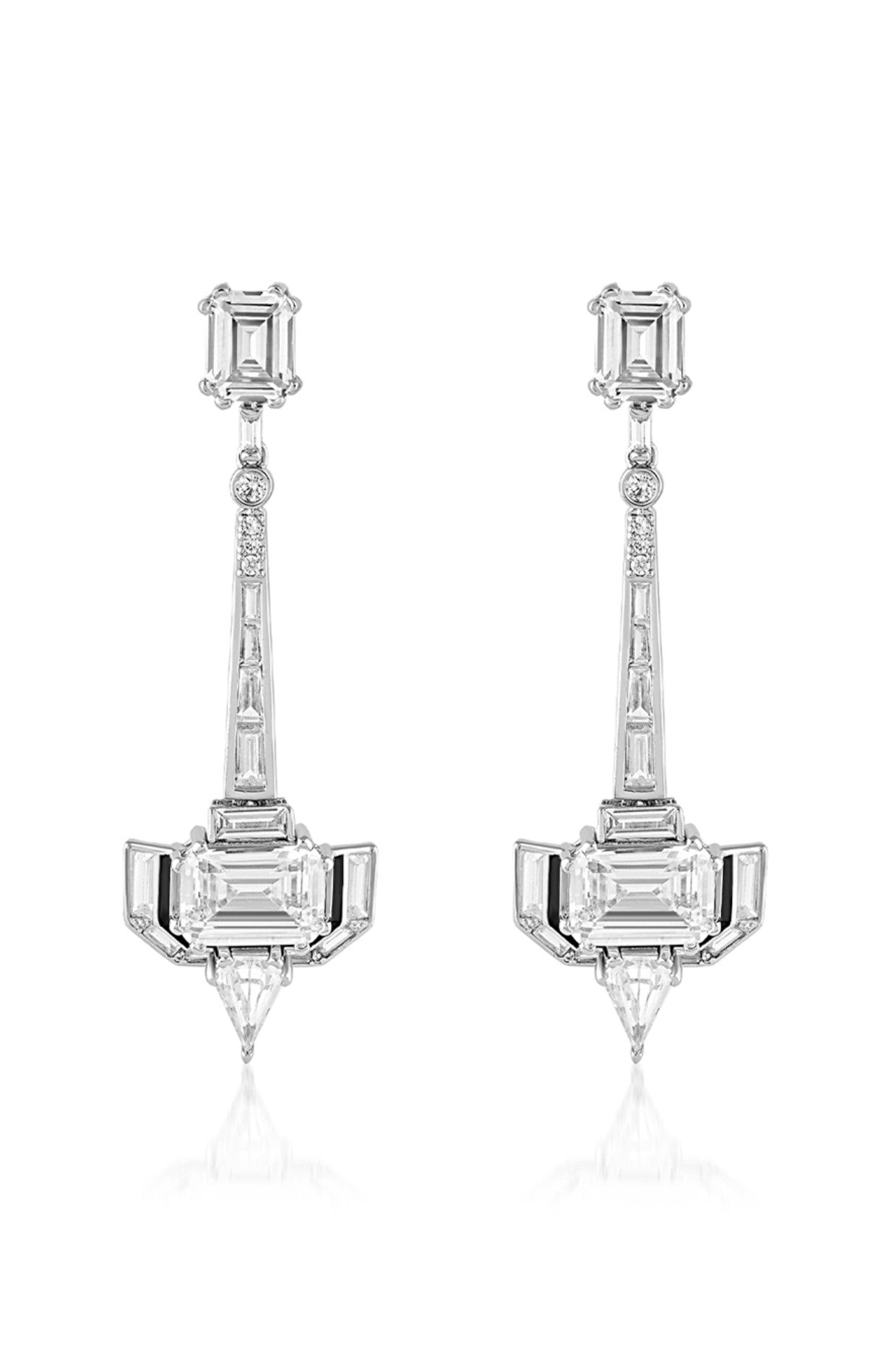 Luxe Enamel CZ Dangler Earrings