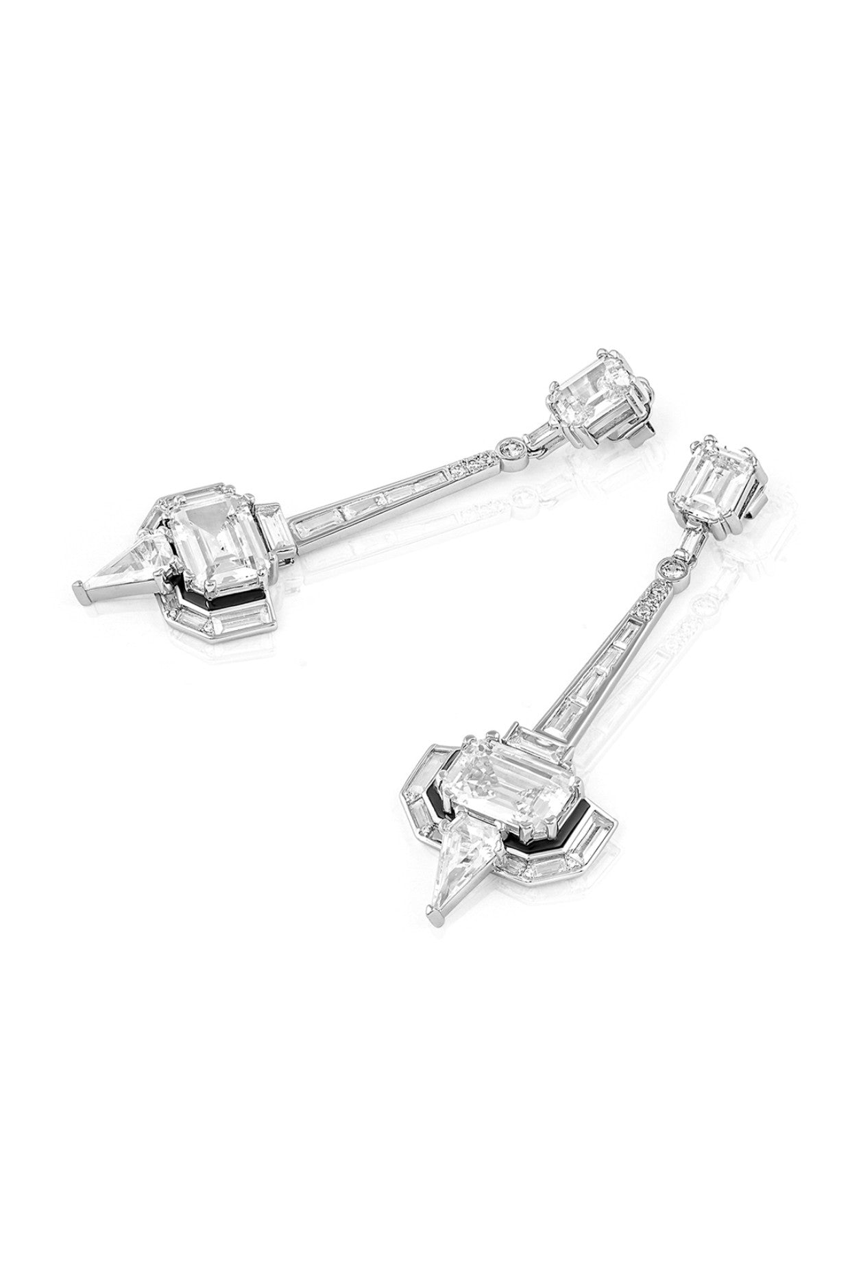 Luxe Enamel CZ Dangler Earrings