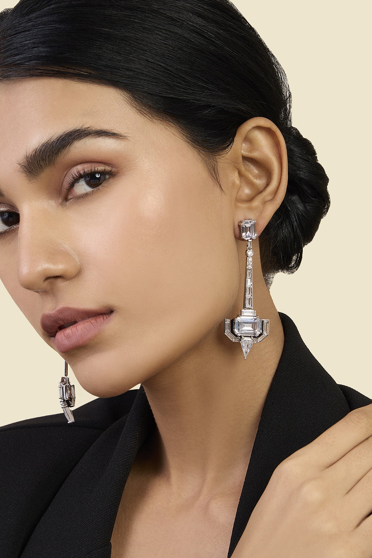 Luxe Enamel CZ Dangler Earrings