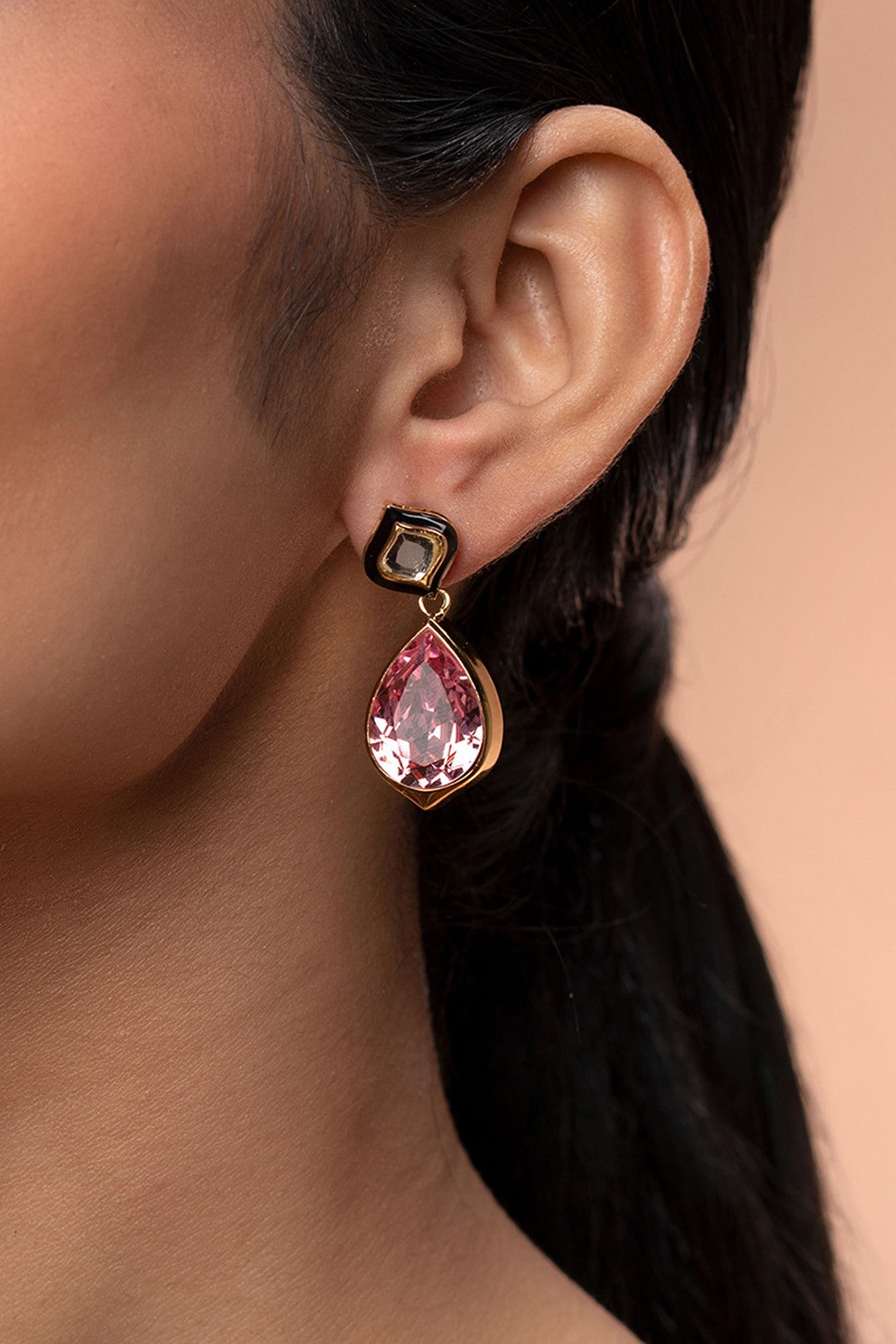 Meher Pink Crystal Earrings