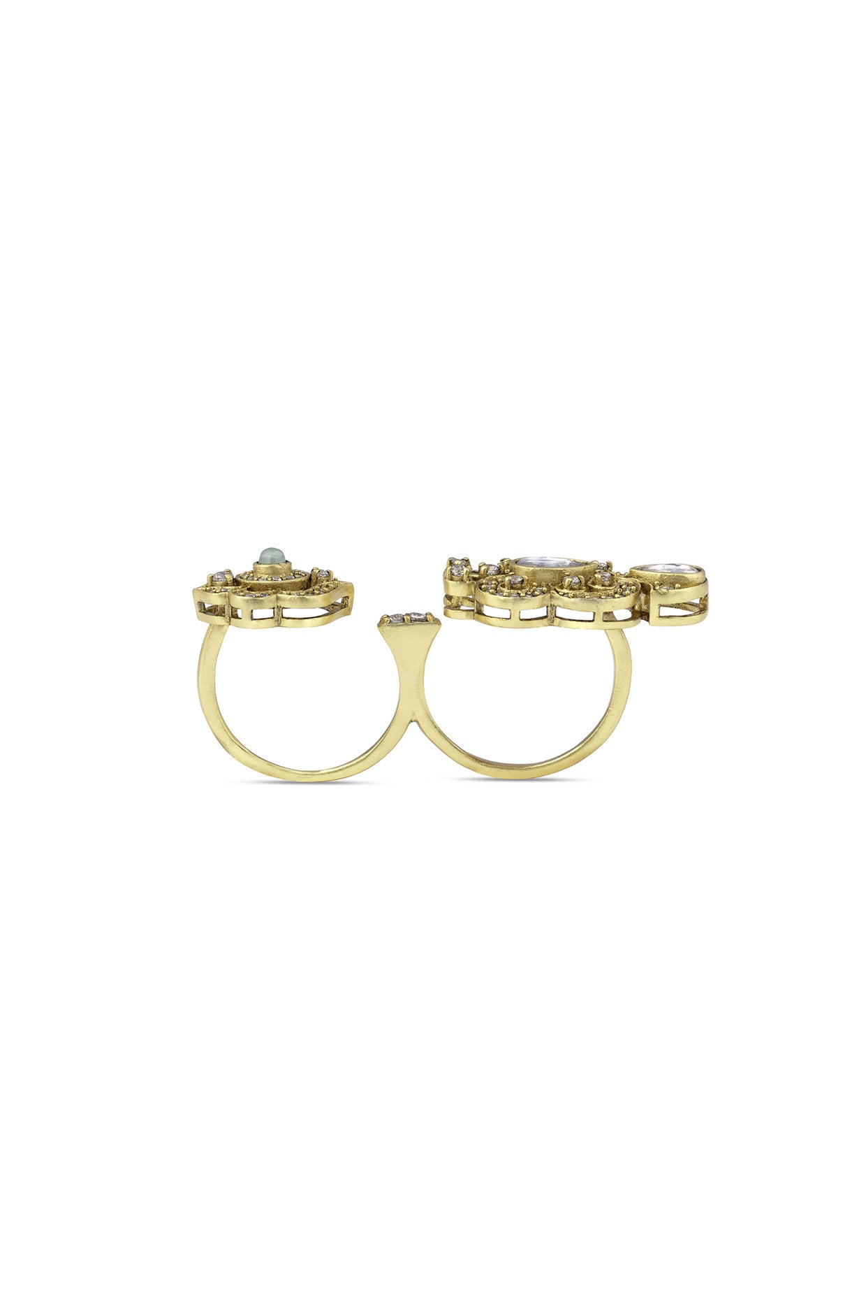 Mehr Double-motif Ring in 22Kt Gold Plating