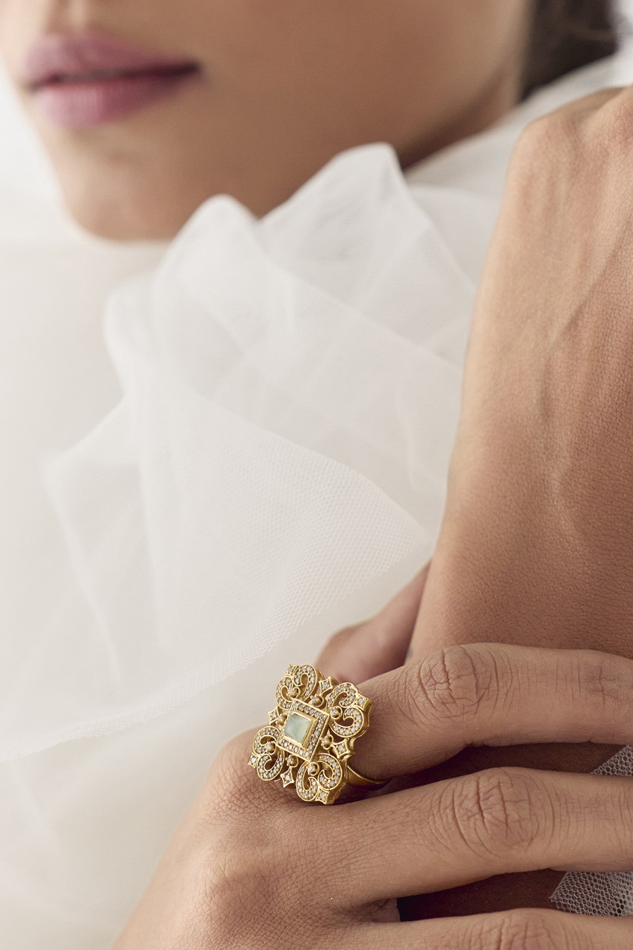 Mehr Statement Ring in 22Kt Gold Plating