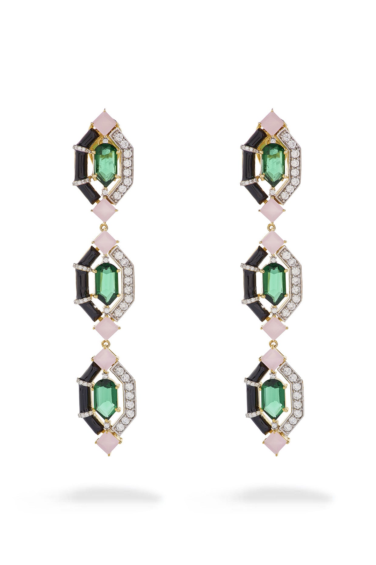 Midnight Long Earrings in Sterling Silver