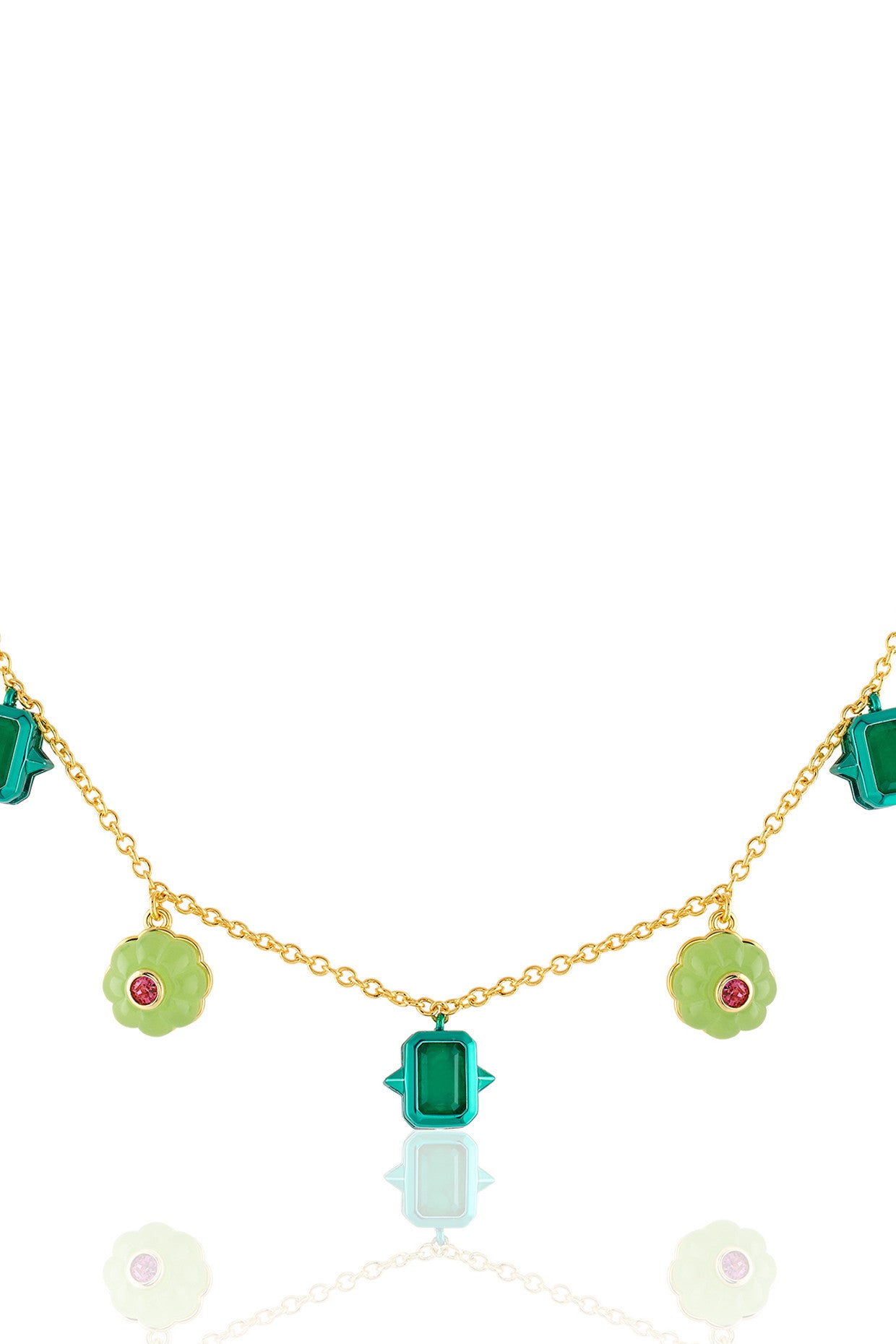 Enchanted Garden Charm Necklace 18Kt Gold Plated