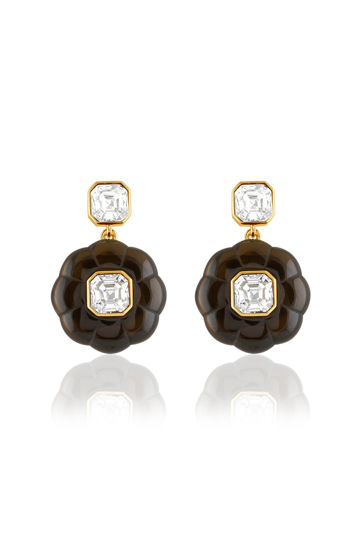 Noir Garden Dangler Earrings 18Kt Gold Plated