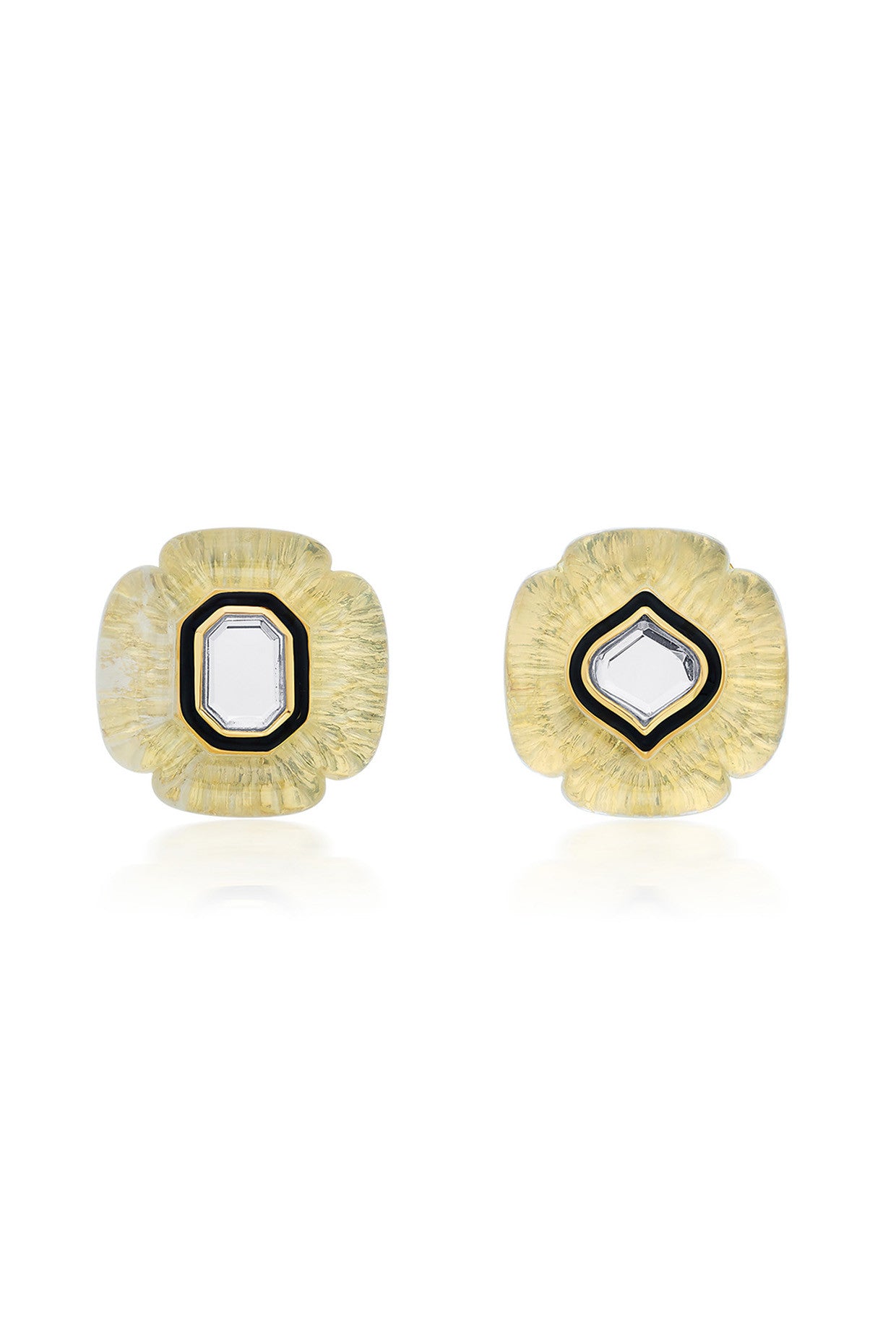 Noor Mirror Flower Stud Earrings