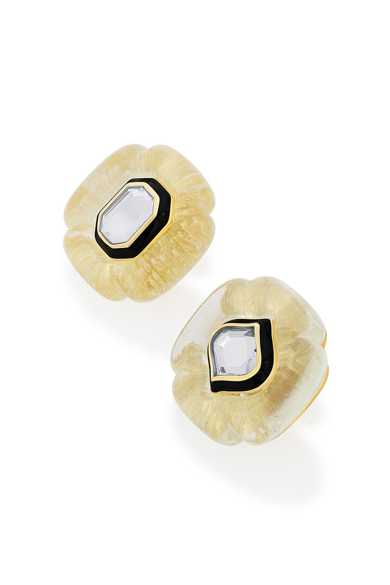 Noor Mirror Flower Stud Earrings
